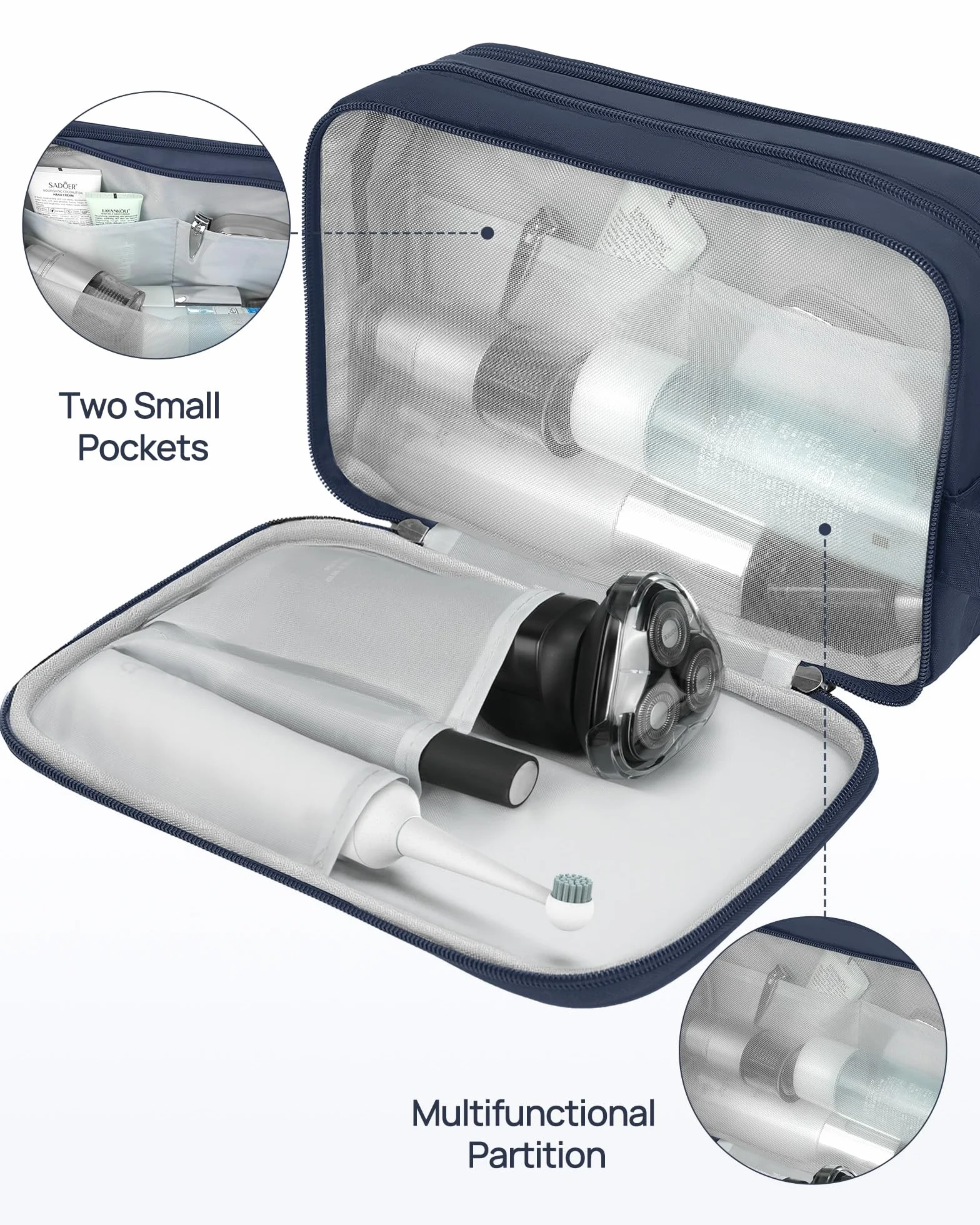 Trousse de Toilette Homme Voyage Grande Capacité Imperméable Sac Cosmétique