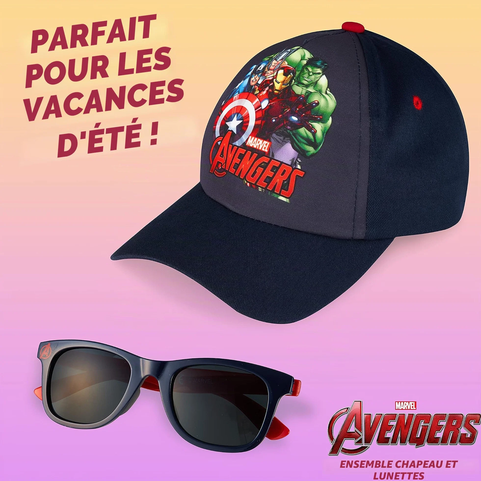 Marvel Spiderman Lunettes de Soleil UV400 Casquette Enfant Respirante Réglable Été