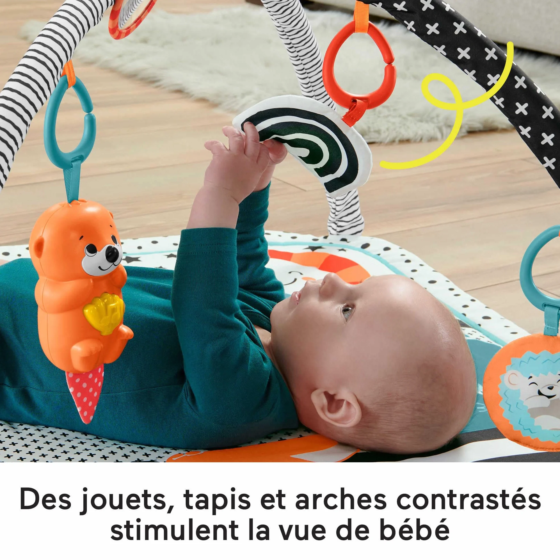 Fisher-Price Tapis Sensoriel 3-en-1 Bébé avec Lumières et Sons Jouets d'Activité HPF39
