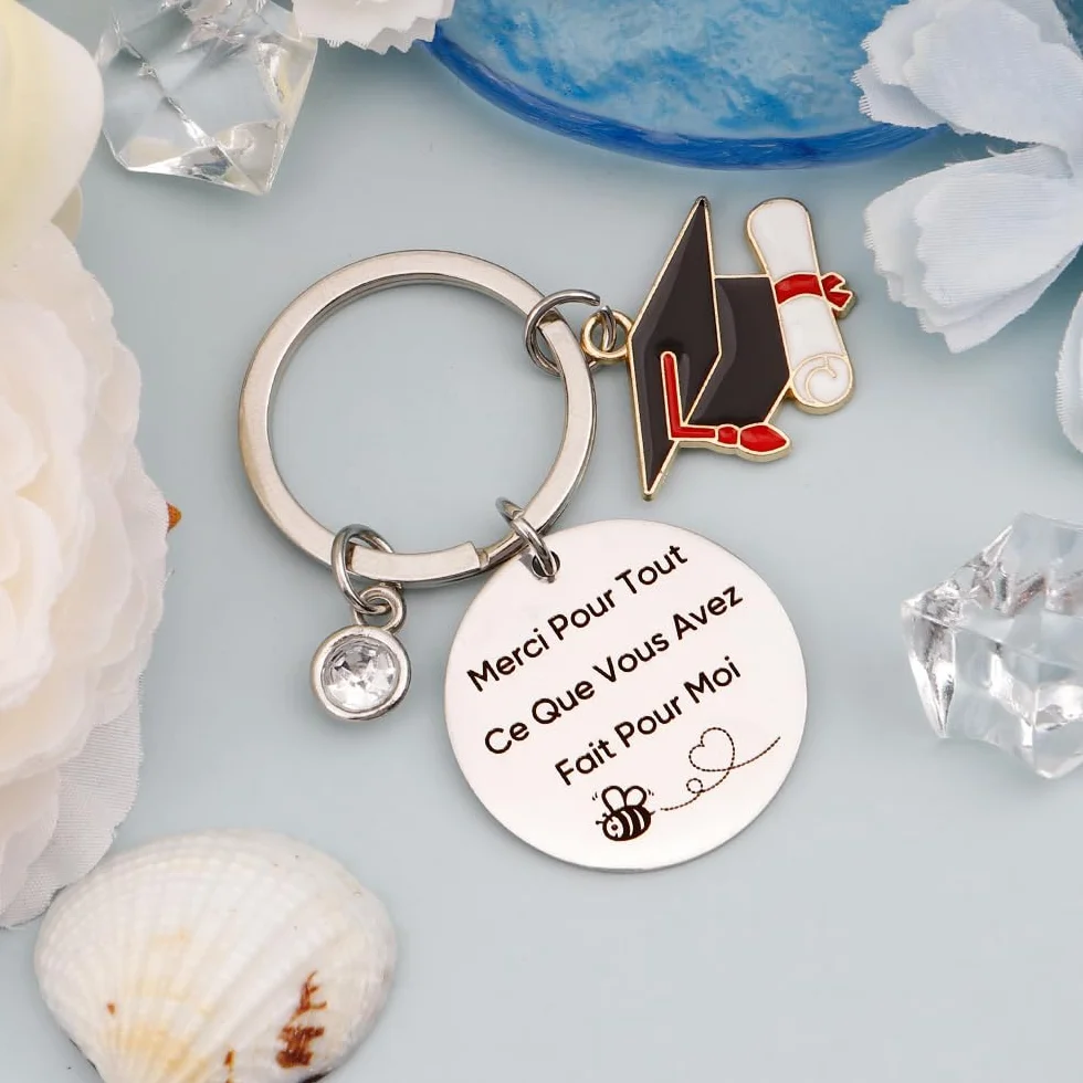 Cadeau Maîtresse d'École Fin d'Année Porte Clef Merci Atsem Professeur
