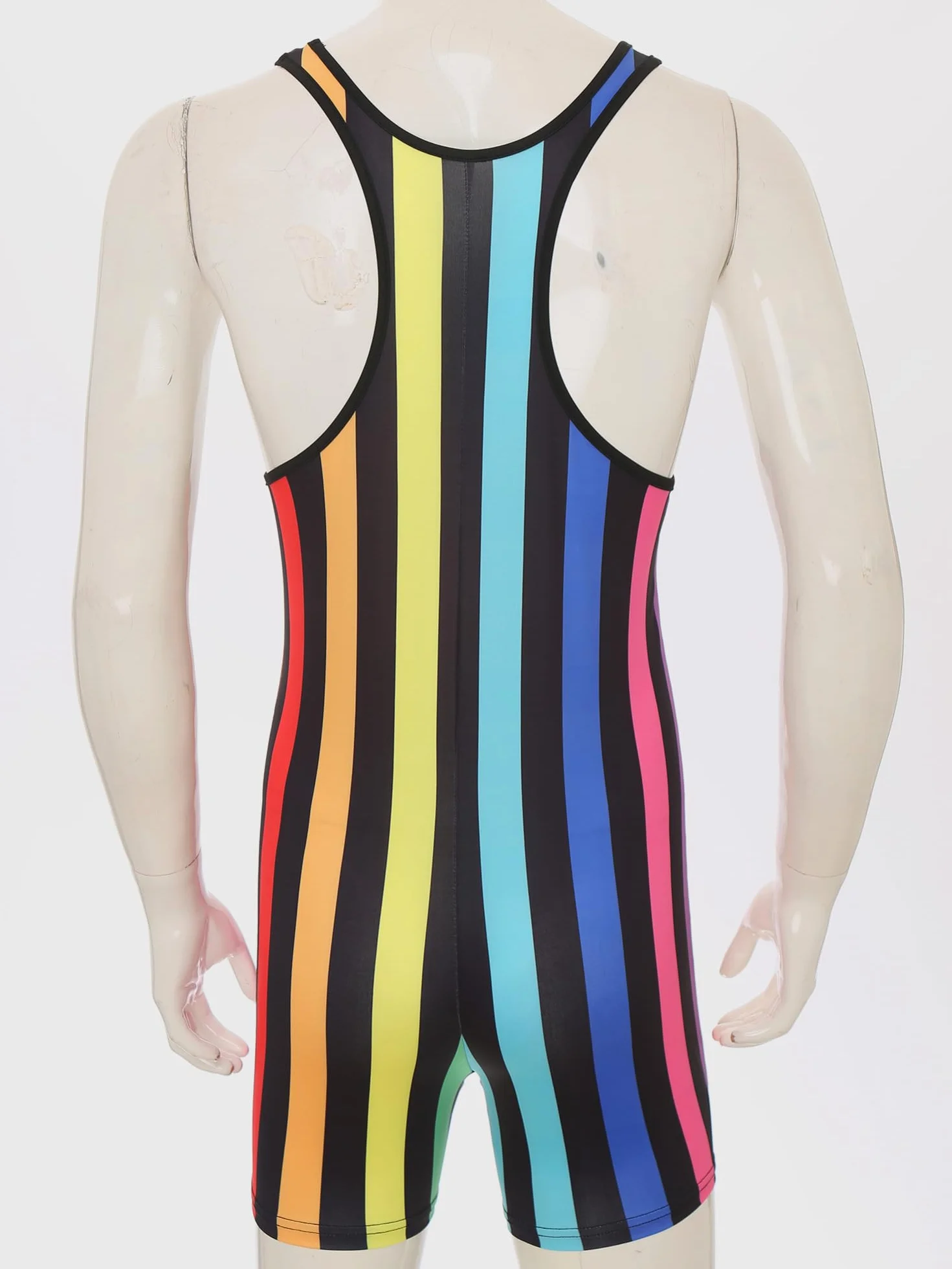 IEFIEL Homme Rayé Singlet Body Justaucorps Fitness Haltérophilie Combinaison Athlétique M-XXL