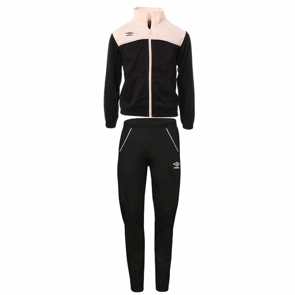 Umbro Survêtement Zippée Fille Noire Rose
