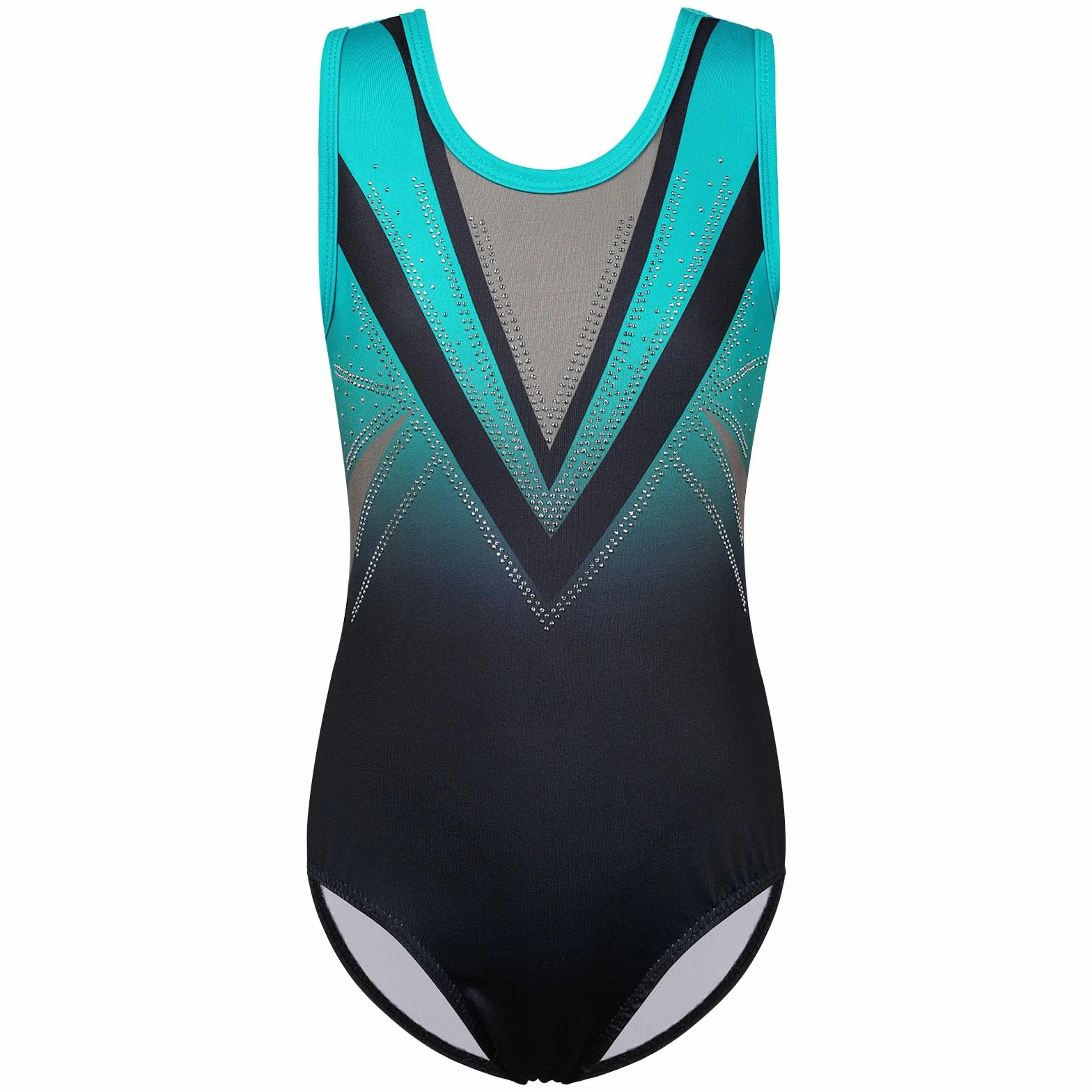 Justaucorps Gymnastique Danse Multicolor Imprimée sans Manches 3-12 Ans