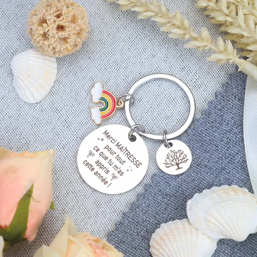Porte Clef Maîtresse Cadeau Fin d'Année Scolaire Noël Anniversaire Idée Cadeau Accessoire
