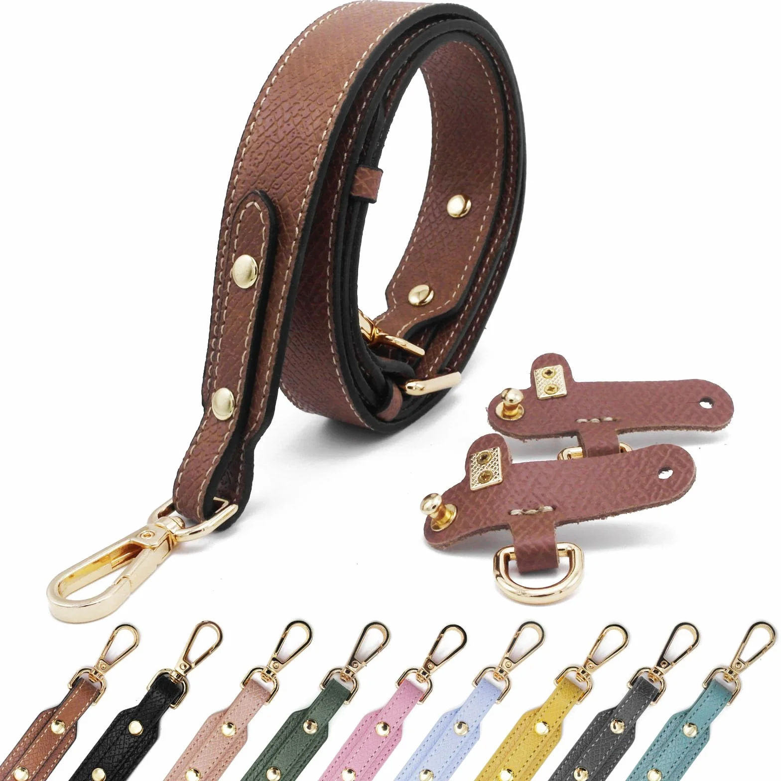 Sangle Sac Bandoulière Remplacement Réglable 2.5cm Brown Gold