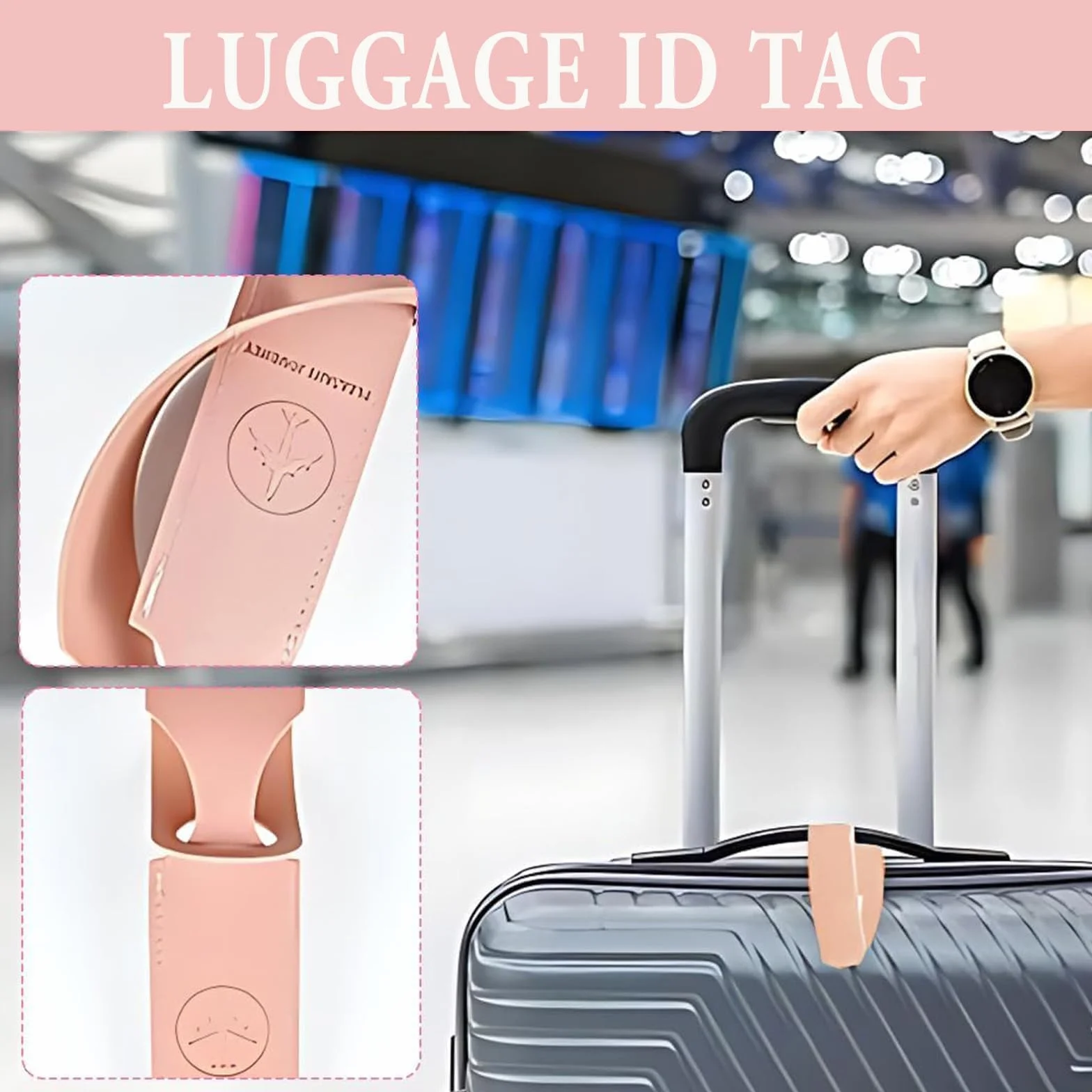 Étiquettes de Bagage 5 Pcs Étiquettes d'Identification de Valise avec Ruban Réglable