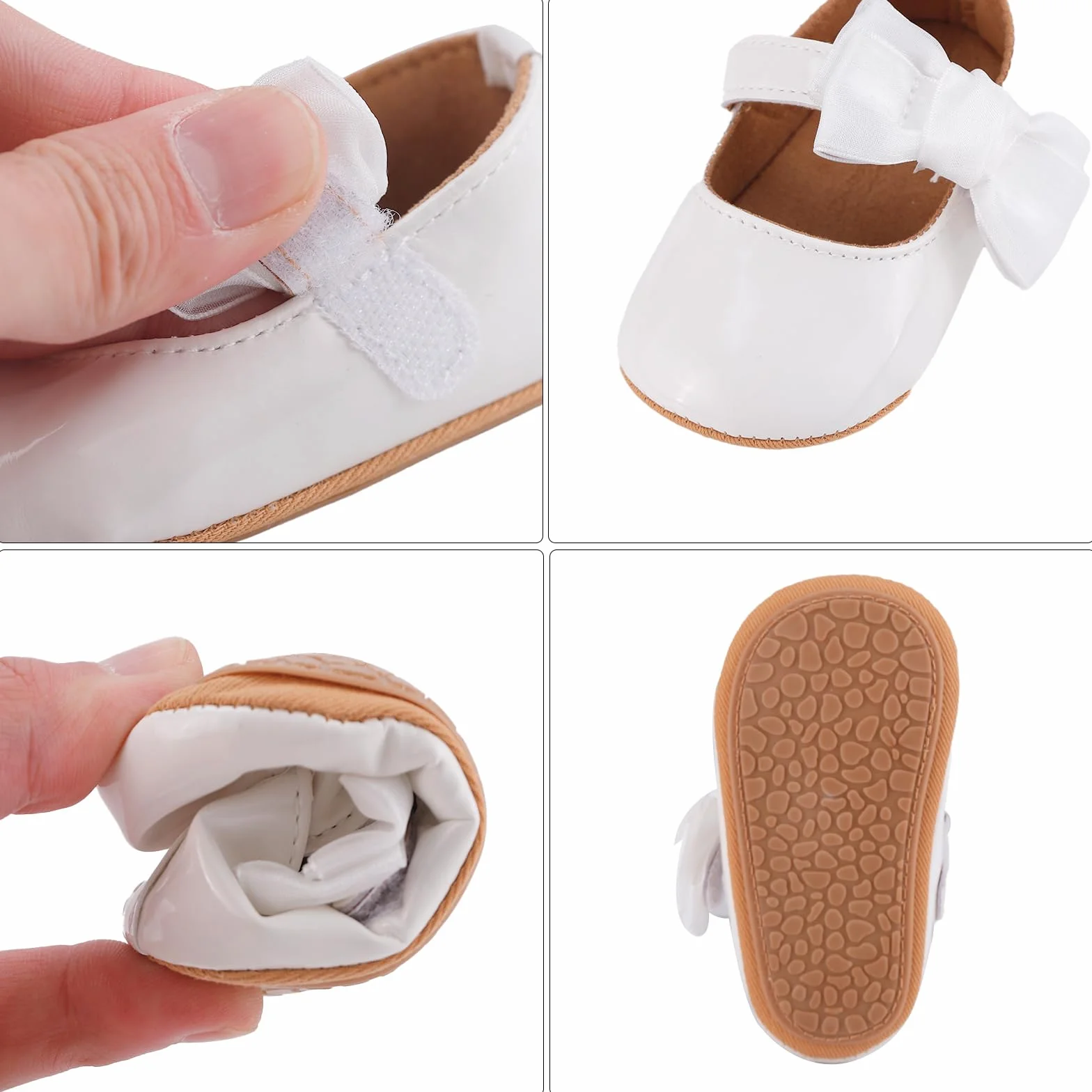 LACOFIA Ballerine Bébé Chaussure Premier Pas Fille Mary Jane Antidérapant