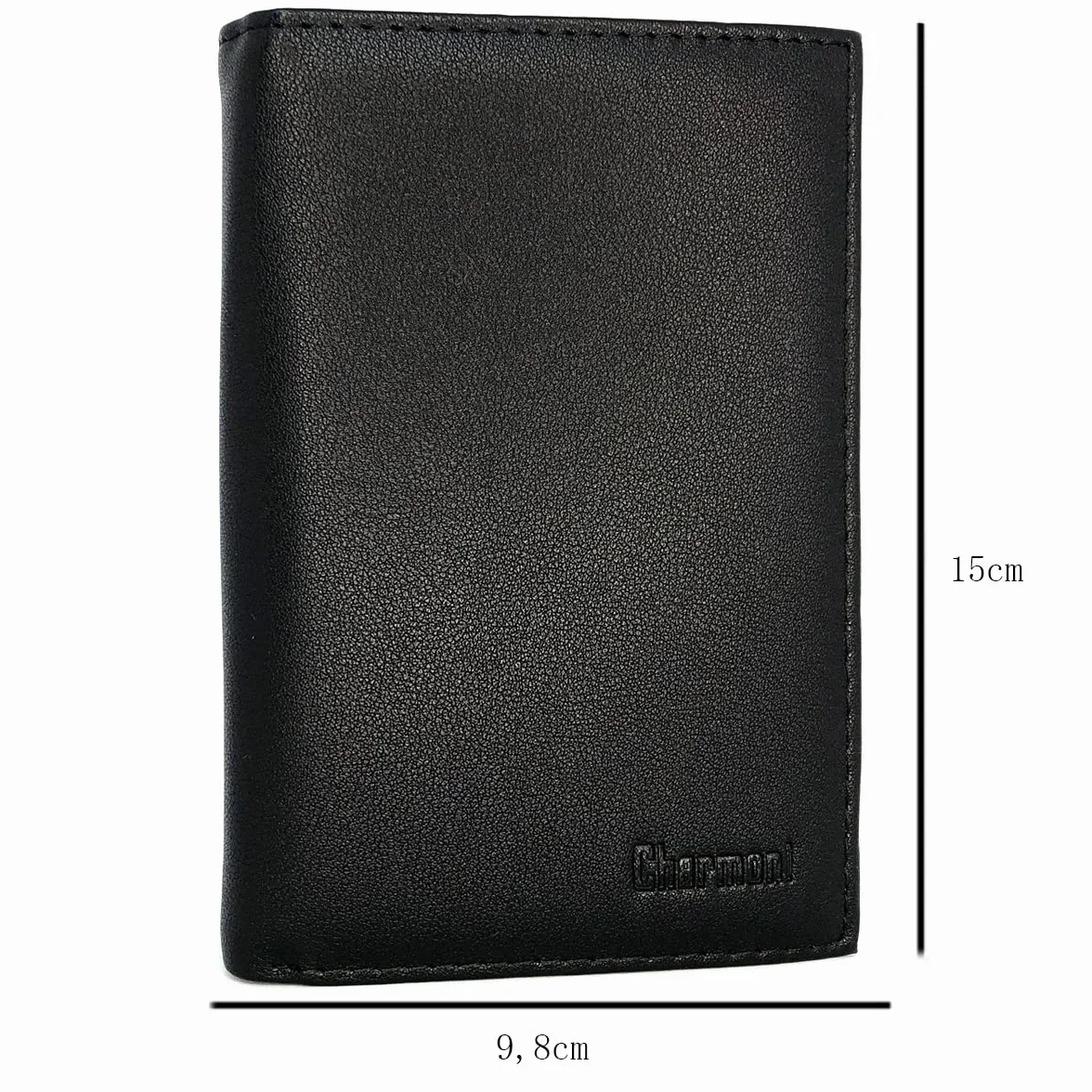 Charmoni Grande Portefeuille Homme Cuir synthétique Noir 11x15 cm