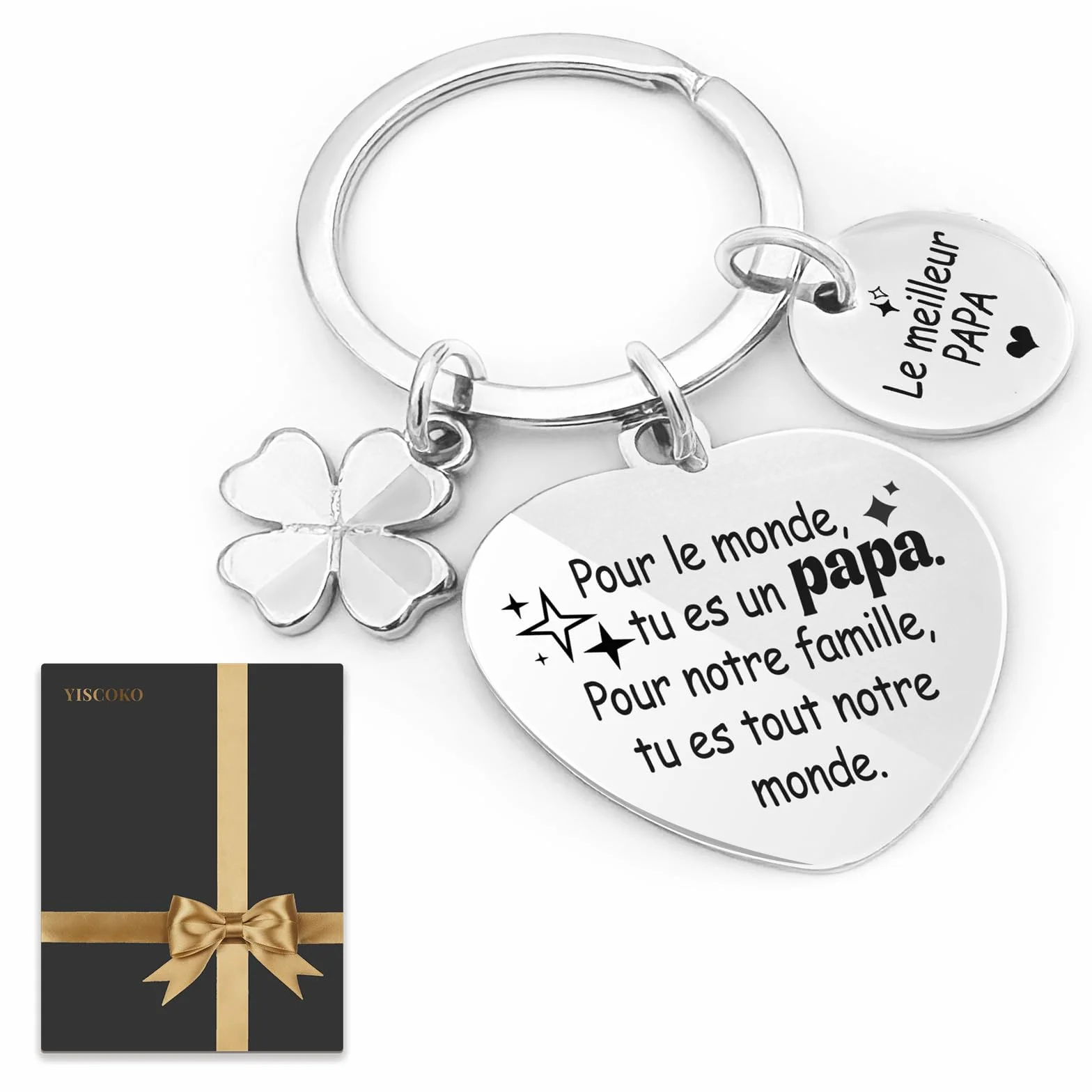 YISCOKO Porte Clés Hommes Cadeau Baptême Noel