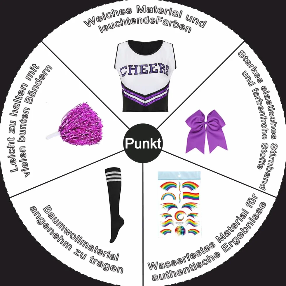 Costume de pom-pom girl pour femme adulte lycée carnaval Halloween