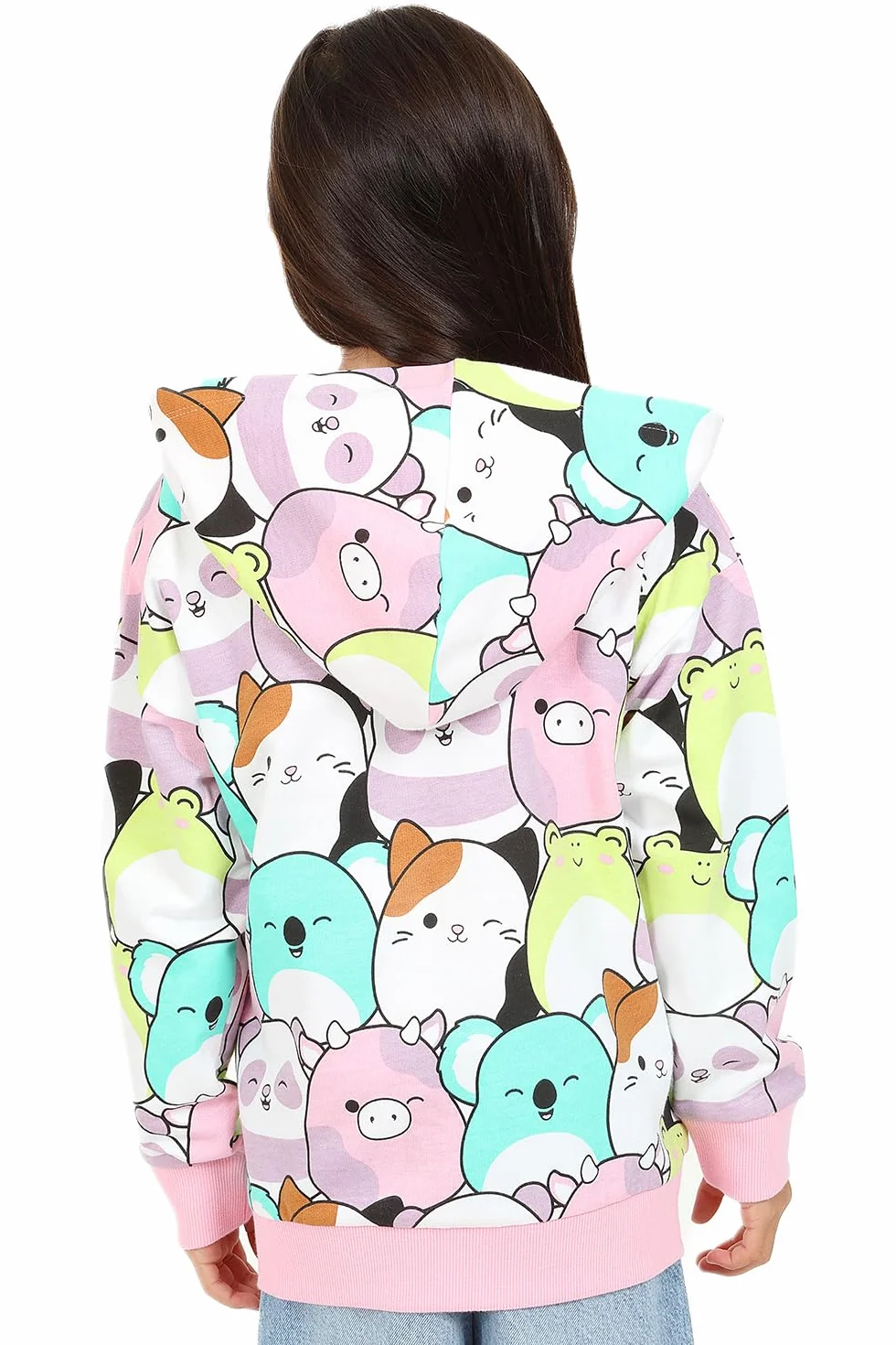 Squishmallows Sweat à capuche zippé en coton pour fille