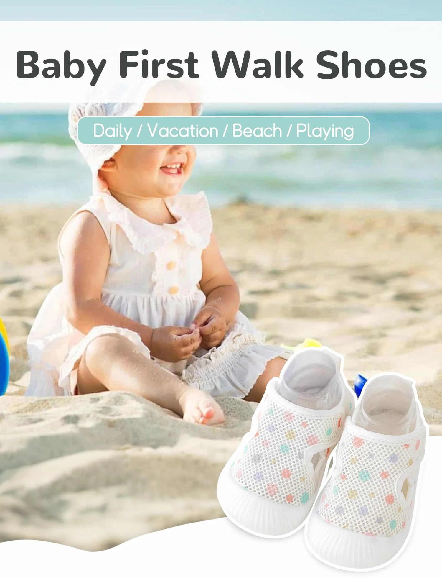 Chaussures Premier Pas Bébé Filles Garçons Antidérapant Chaussons de Marche Souple Semelle Léger 6-36 Mois