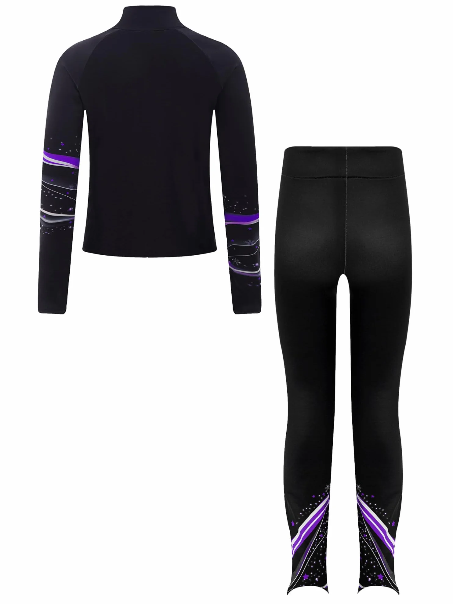 Ensemble Patinage Artistique Fille Veste Chaud Polaire Pantalon Legging Violet 9-10 ans