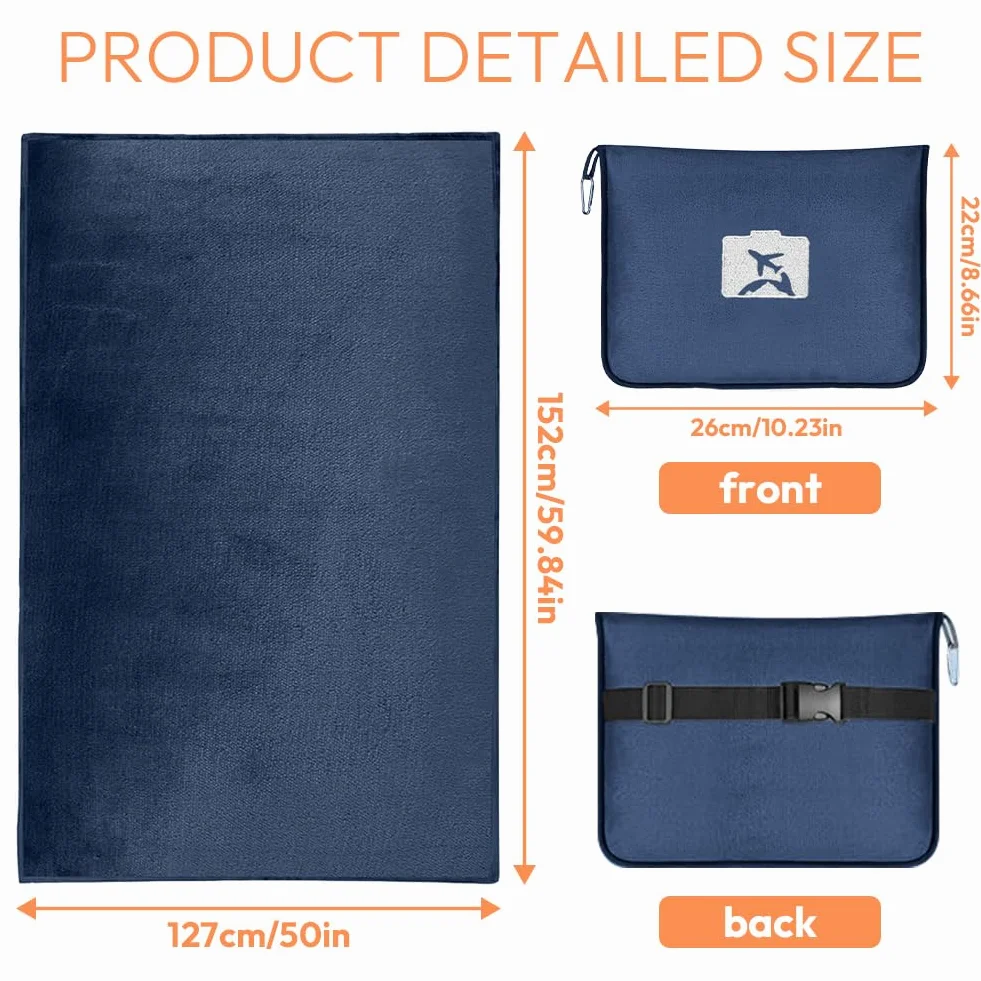 Couverture de Voyage 2 en 1 Avion Voiture avec Housse Bagages Clip Sac à Dos Coussin Transformable Ultra Légère