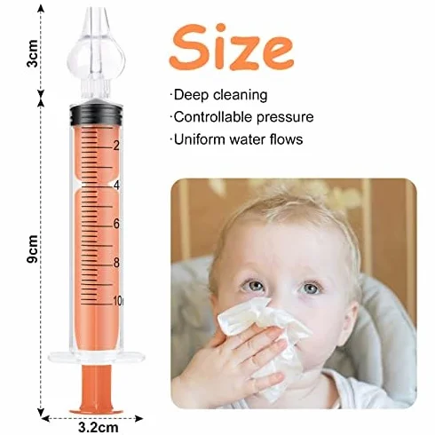 Vicloon Seringue Nasale Bébé Lot de 6 Mouches Bébé Irrigateur Nasal Manuel avec Embout Silicone Nettoyable Réutilisable