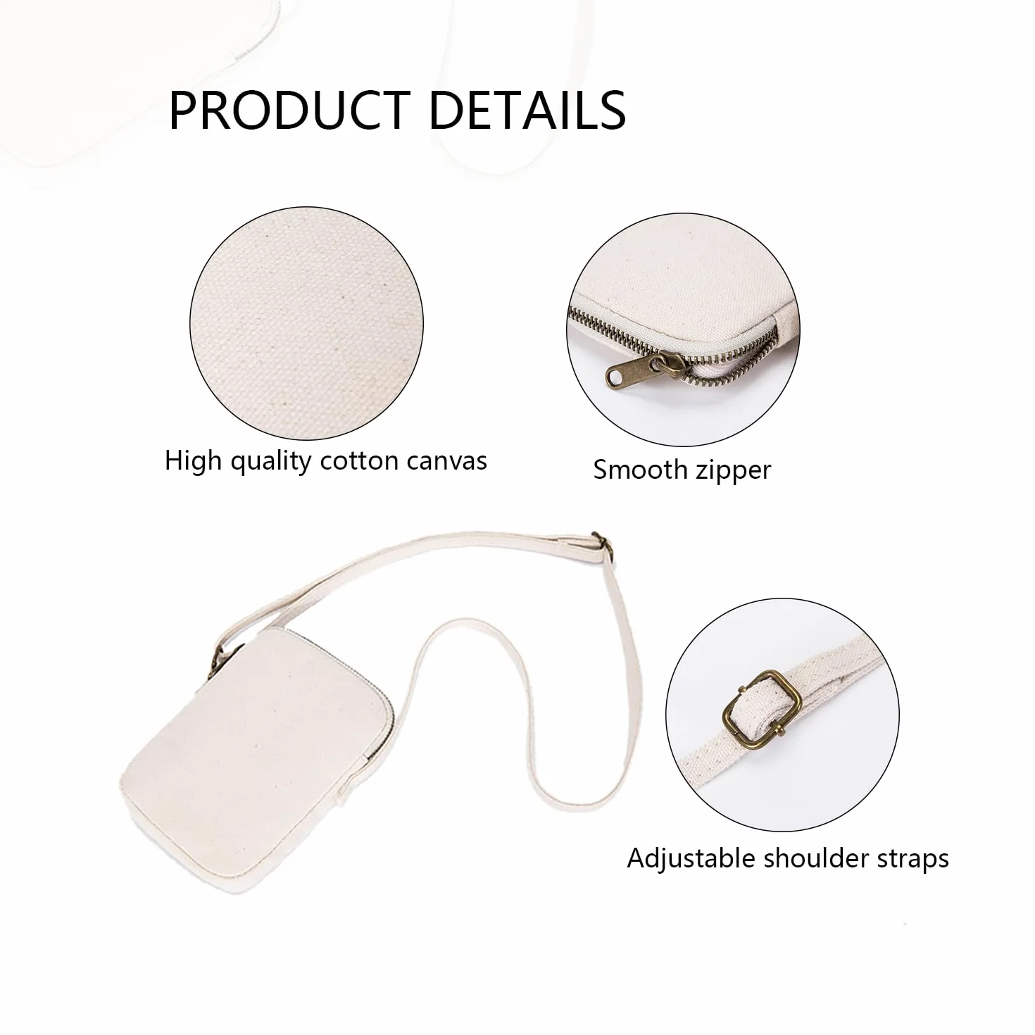 Petit sac à main bandoulière avec fermeture éclair pour téléphone portable, portefeuille avec fentes cartes de crédit