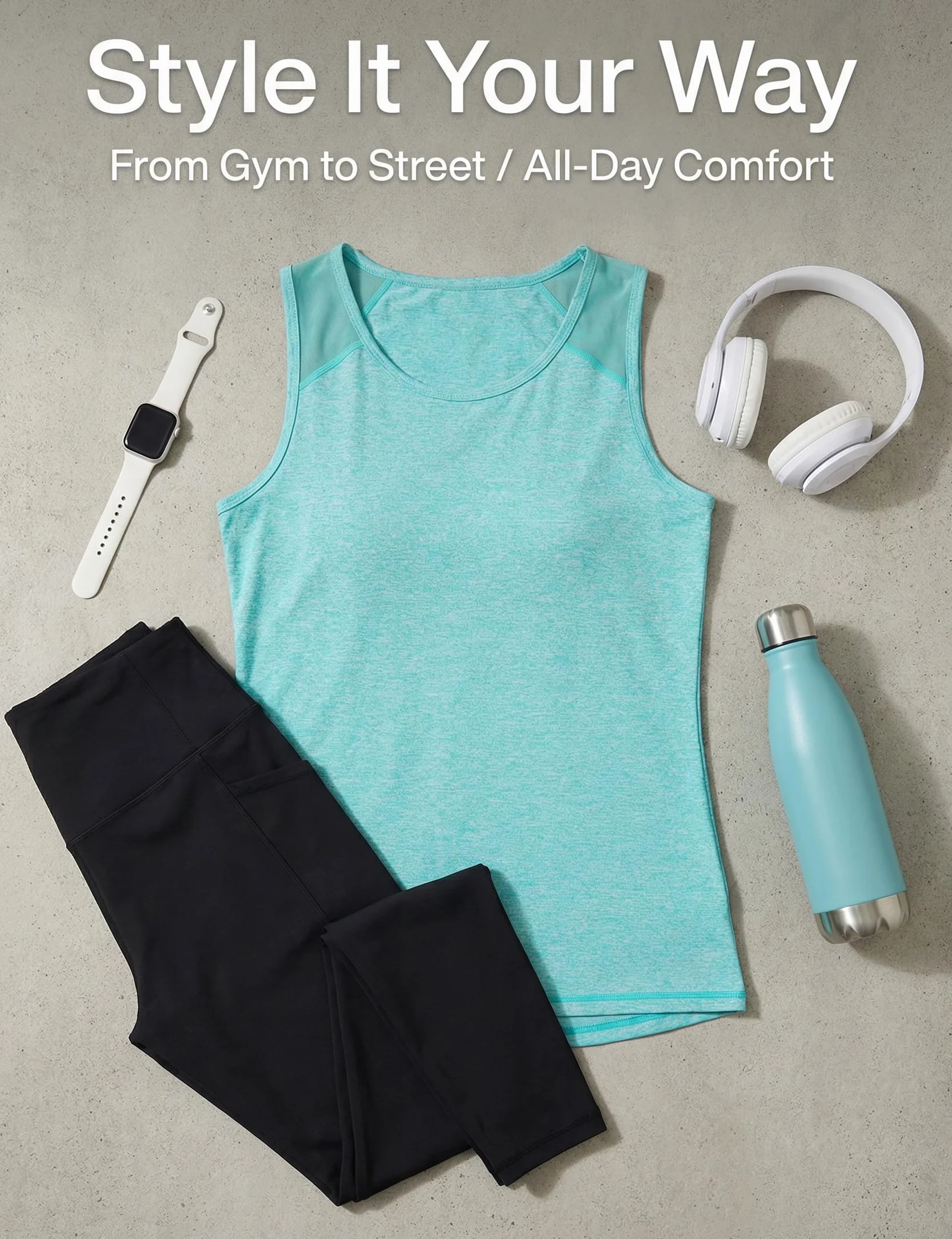 Débardeur de Sport Femme Léger en Maille sans Manches Respirant Séchage Rapide Yoga Running Fitness