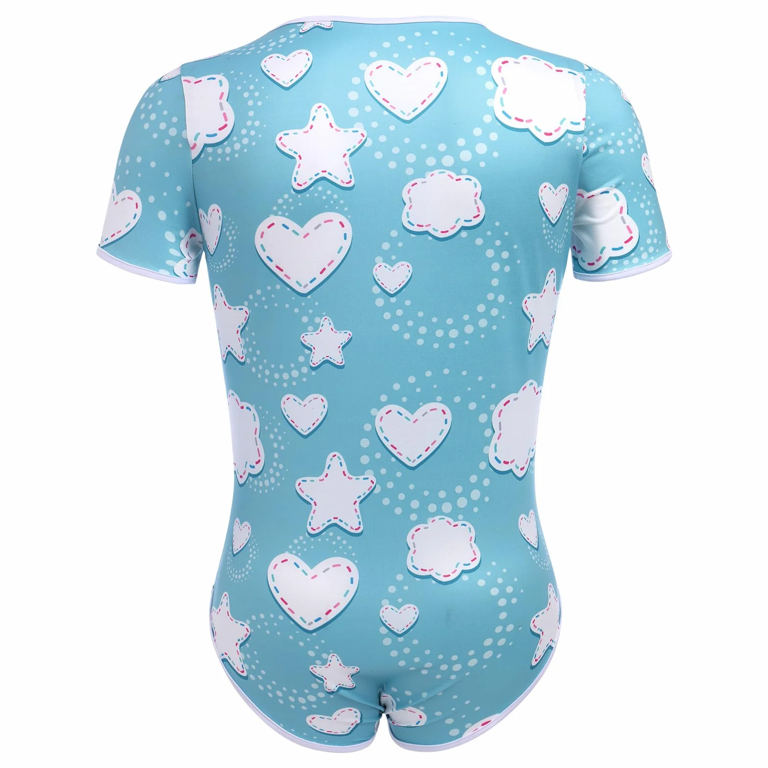 Body pour homme T-shirt Maillot de corps à manches courtes imprimé Dessin animé Boutons pression