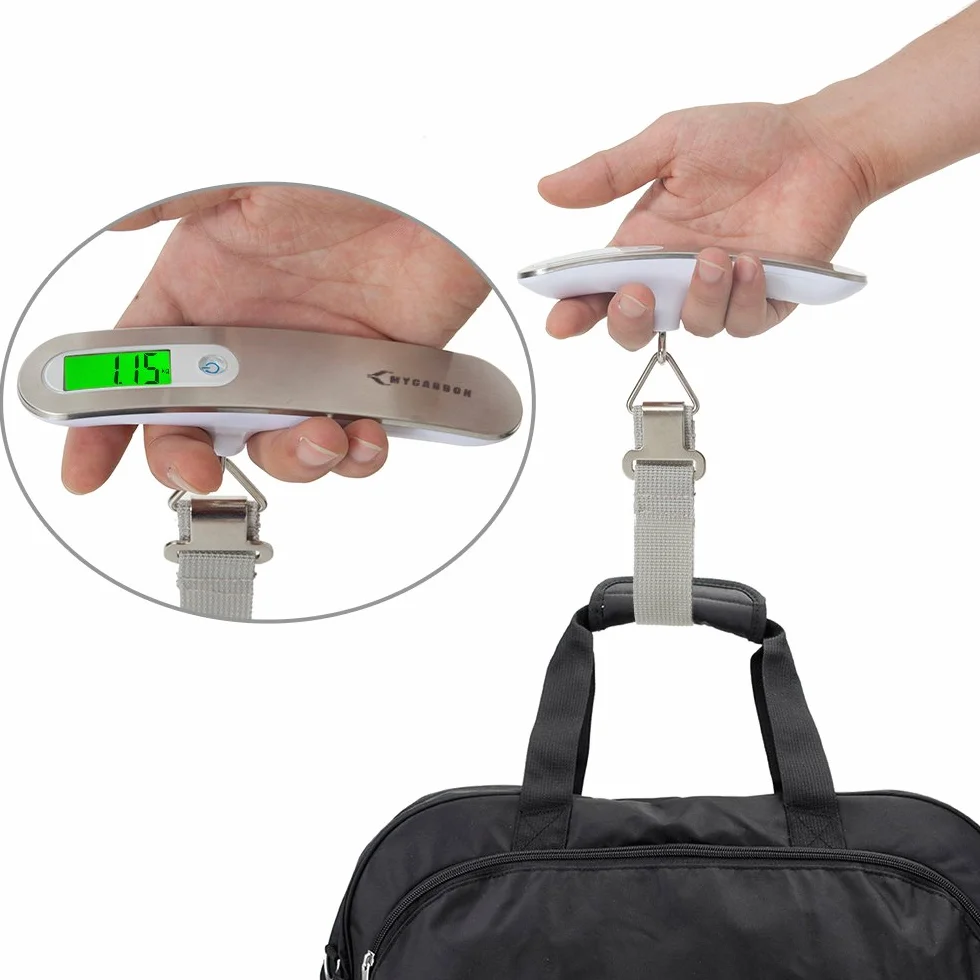 MYCARBON Pèse Bagage Valise Électronique Balance Portable 50kg Fonction Tare Verrouillage Poids Pile Fournie Voyage