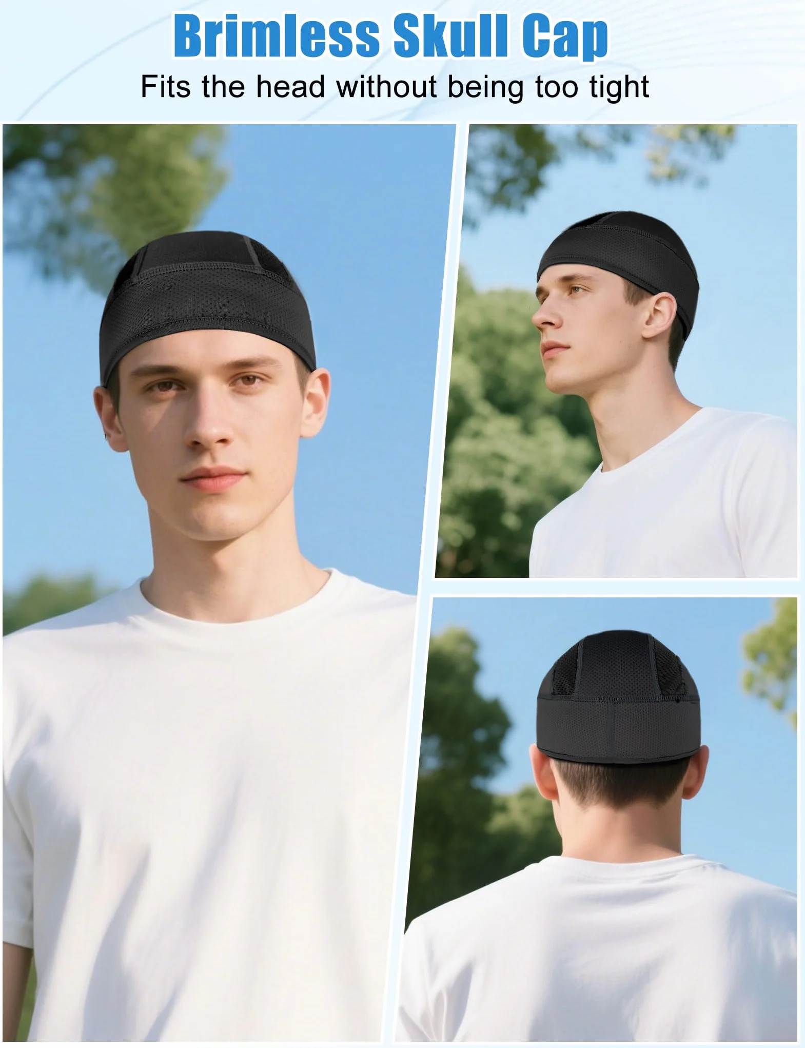 Becellen 2 Pièces Bonnets de Cyclisme Respirant Été Sport Élastique Casquette Vélo Skull Cap Doublure Casque