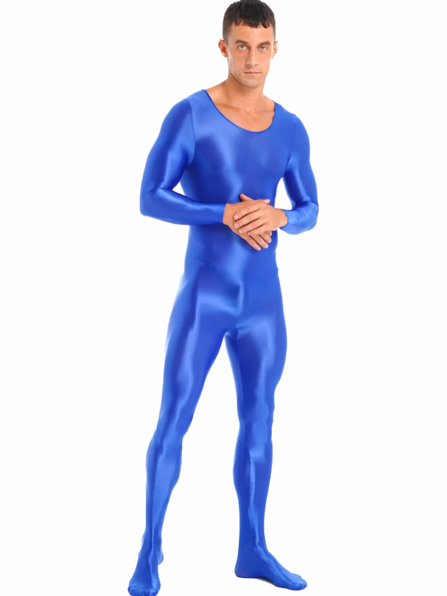 Agoky Catsuit Homme Combinaison Intégrale Maillot Une Pièce à Glissière Justaucorps Sport