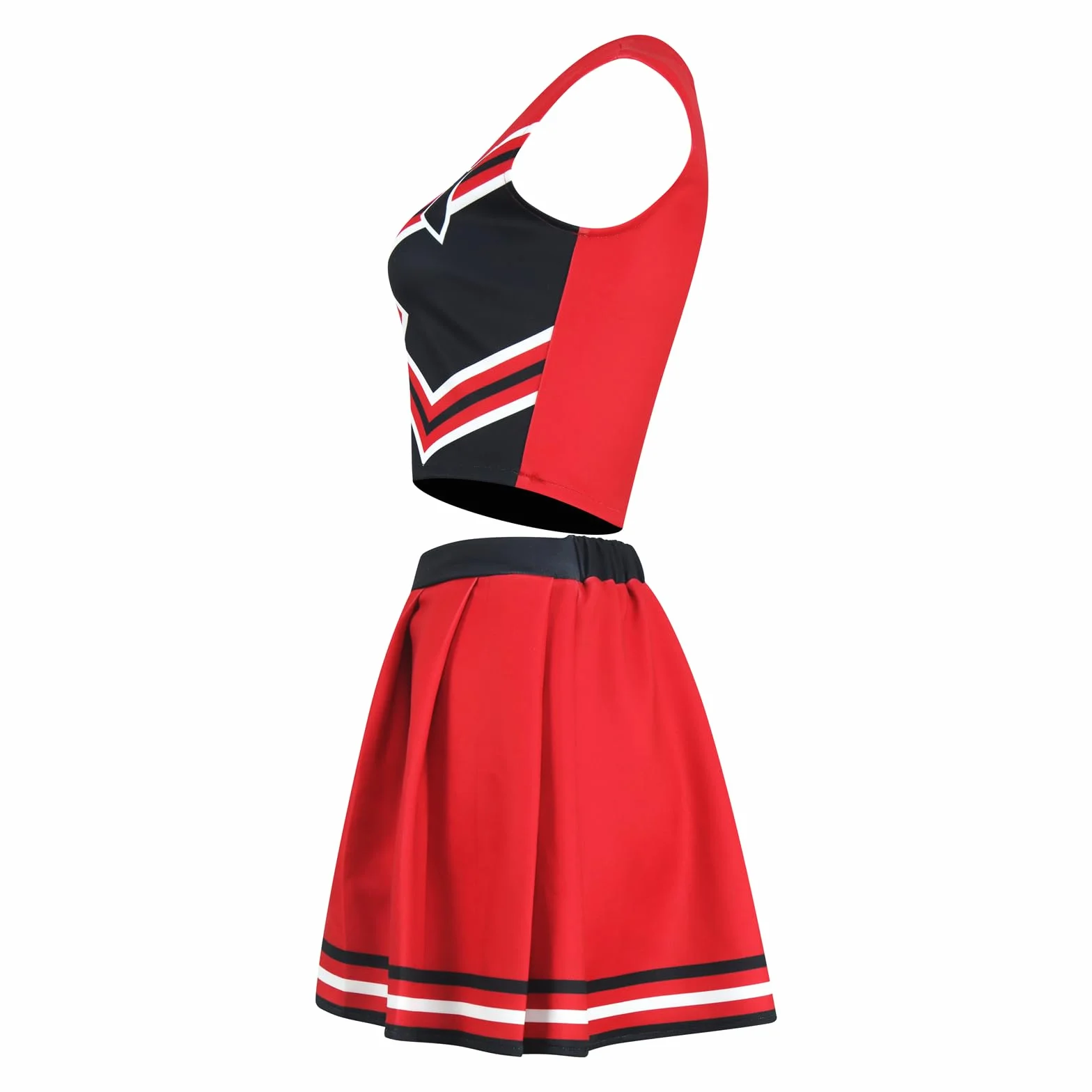 Costume de pom-pom girl pour femme - Haut court et jupe - Trèfles - Tenue d'Halloween