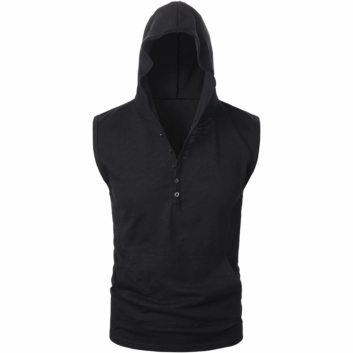 Débardeur à Capuche sans Manches Homme Coton Muscle Shirt Fitness Gym