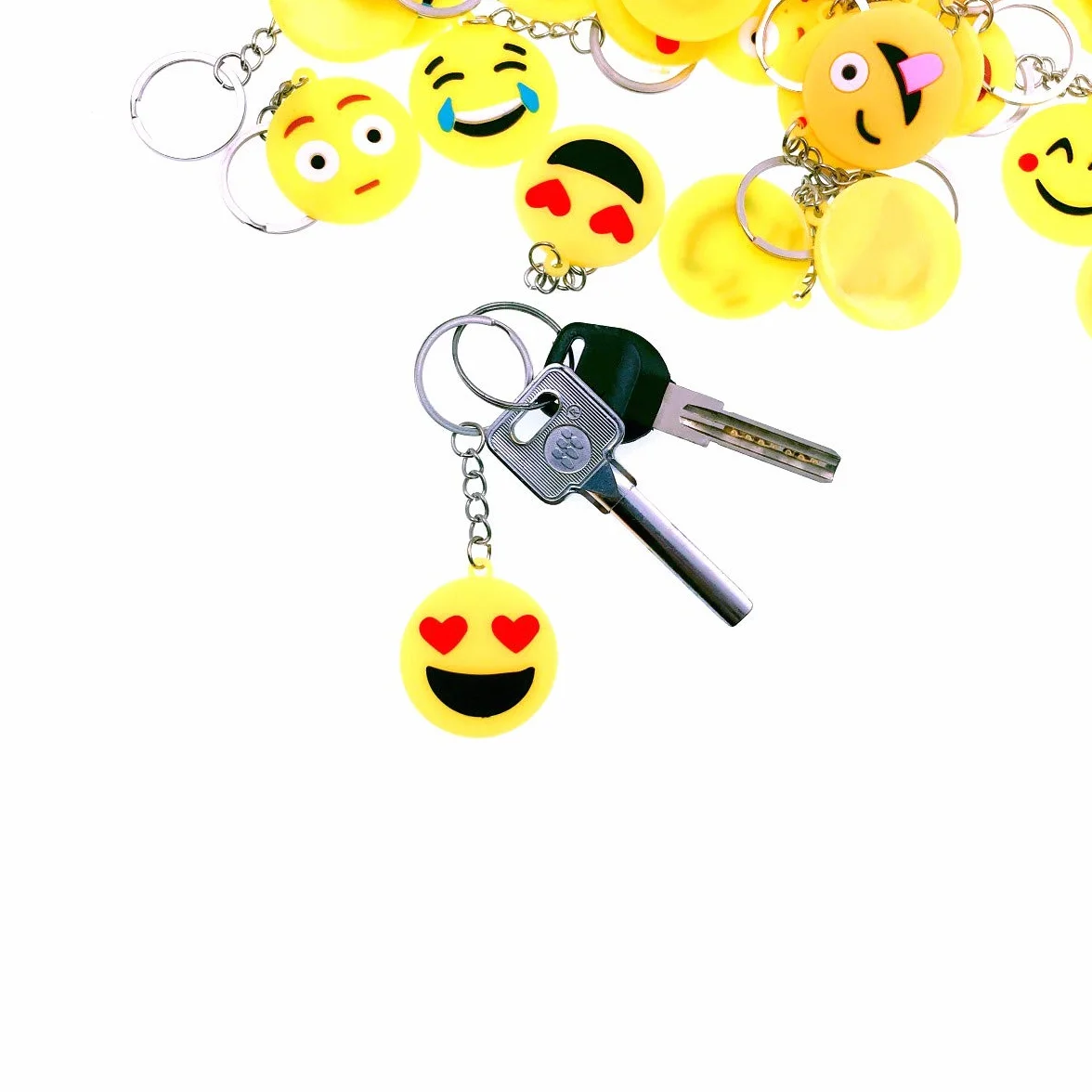 Porte-clés émoticône 50x pour Cadeaux Enfants Fête Anniversaire