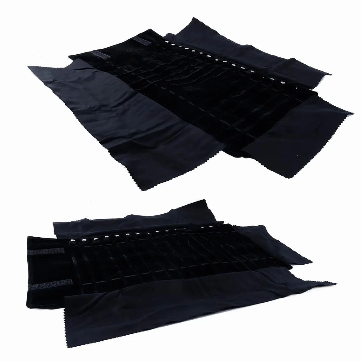 Ausi Rouleau à bijoux pliable, sac de rangement de voyage pour colliers, bracelets, boucles d'oreilles, noir, 16 colliers