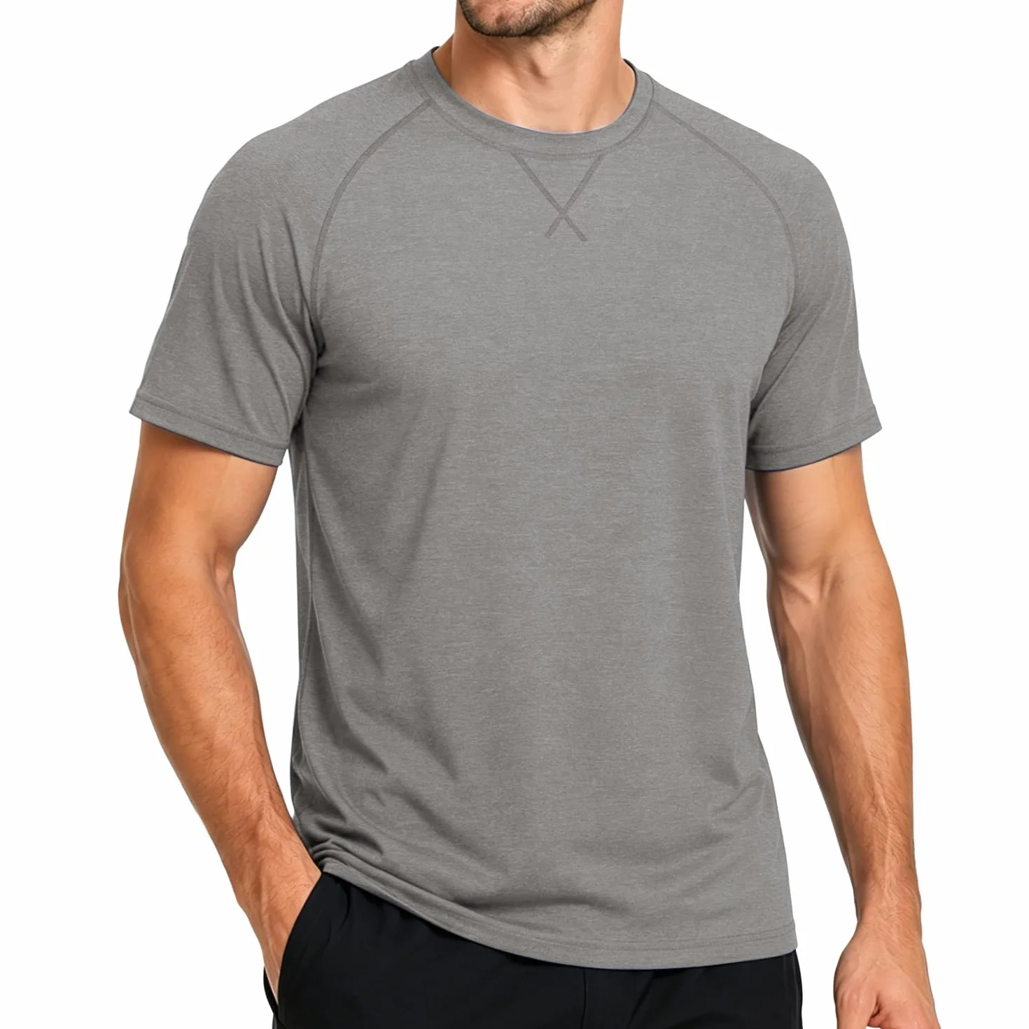 MEETWEE Homme T-Shirt UV Manches Longues/Courtes UPF 50+ Rashguard Anti-UV Respirant Séchage Rapide