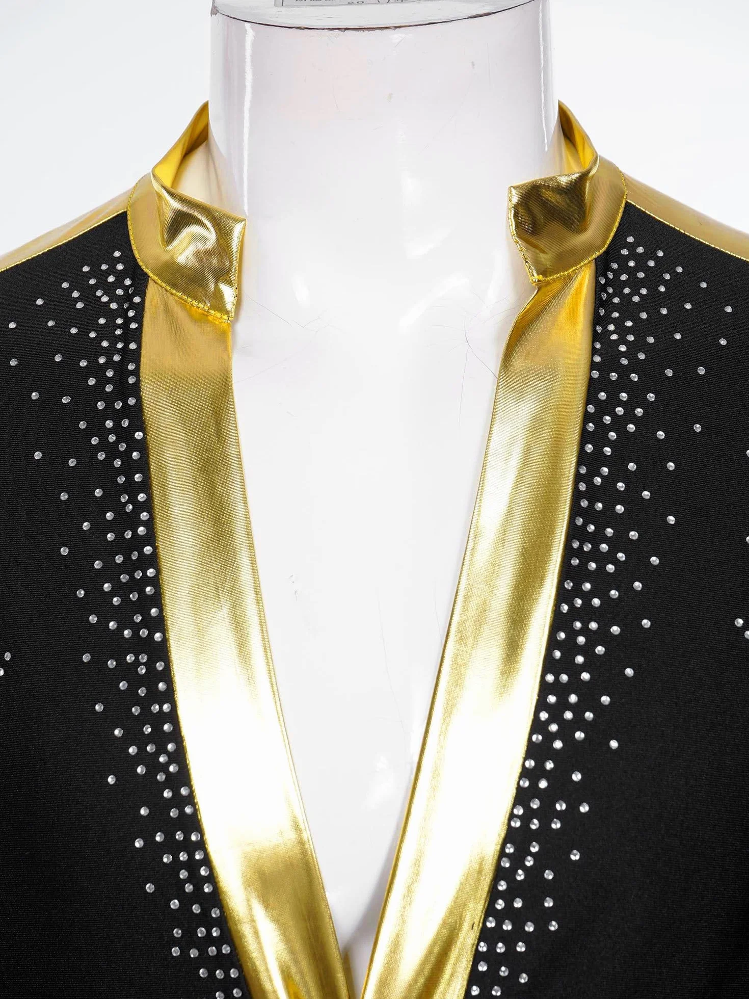 Justaucorps Gymnastique Manches Longues Strass Brillant Body Danse Homme M-XXL