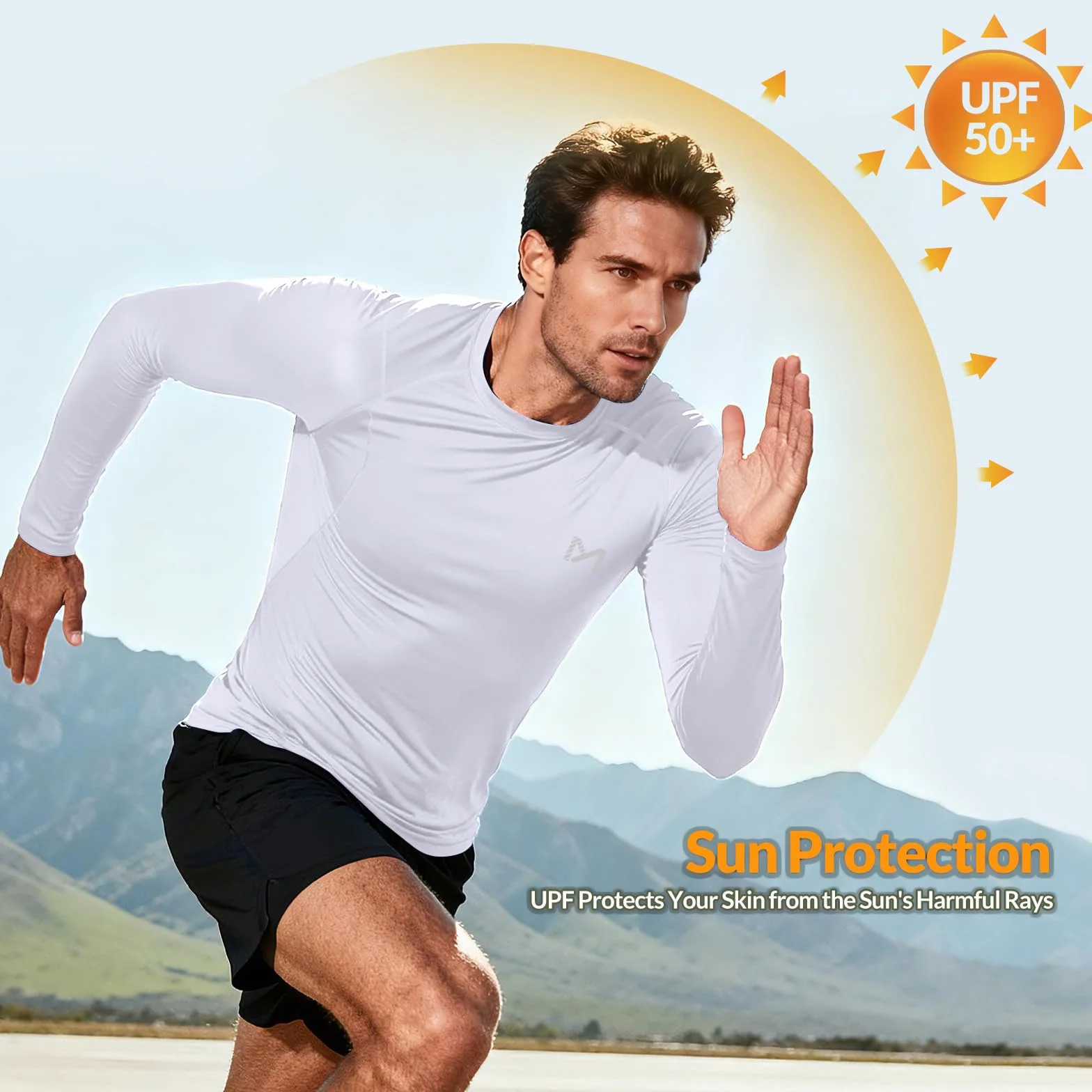 MEETWEE Hauts de Compression Anti-UV Homme Running Manches Longues UPF 50+