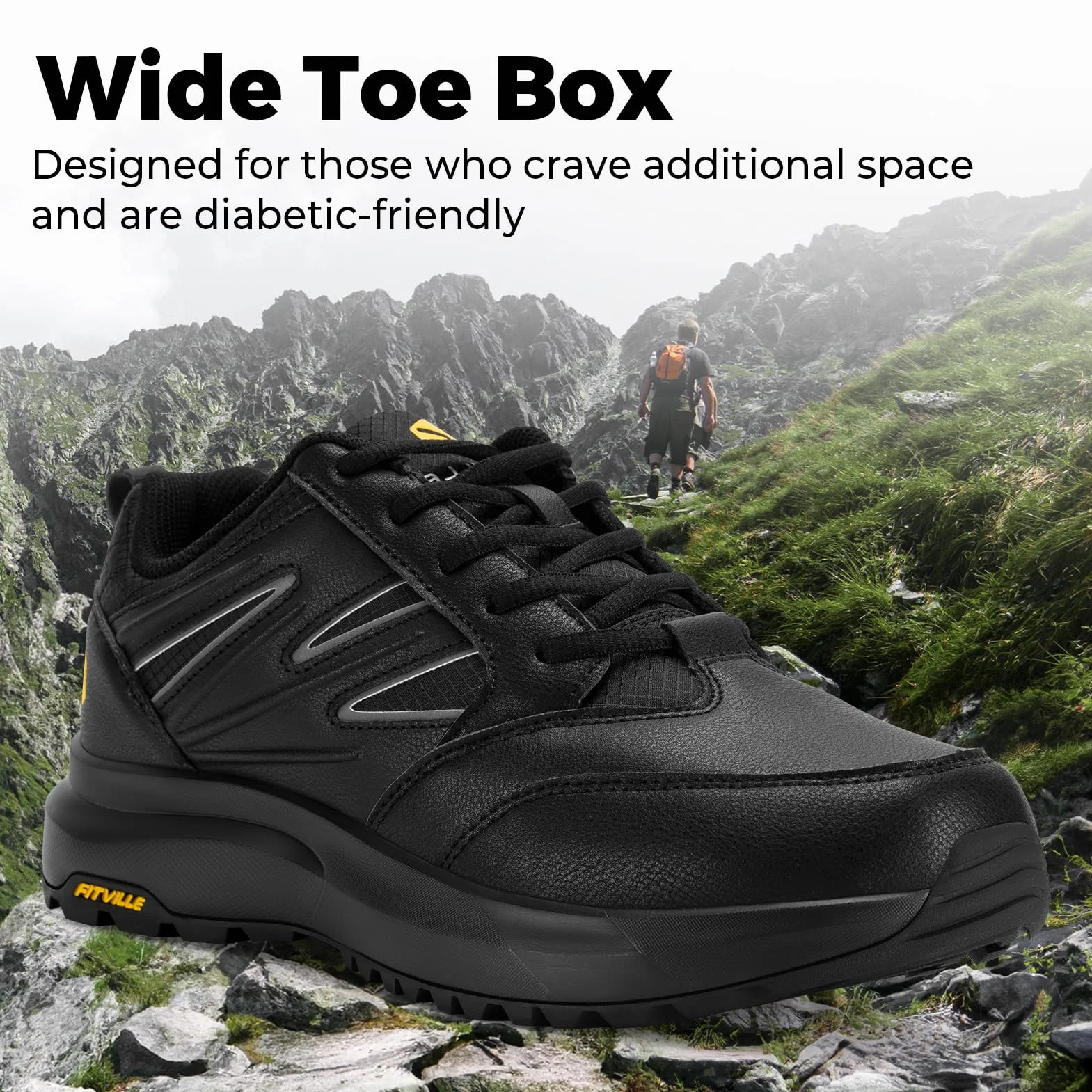 FitVille Chaussures de Randonnée Imperméables Hommes Baskets Basses Trekking Respirant Antidérapant