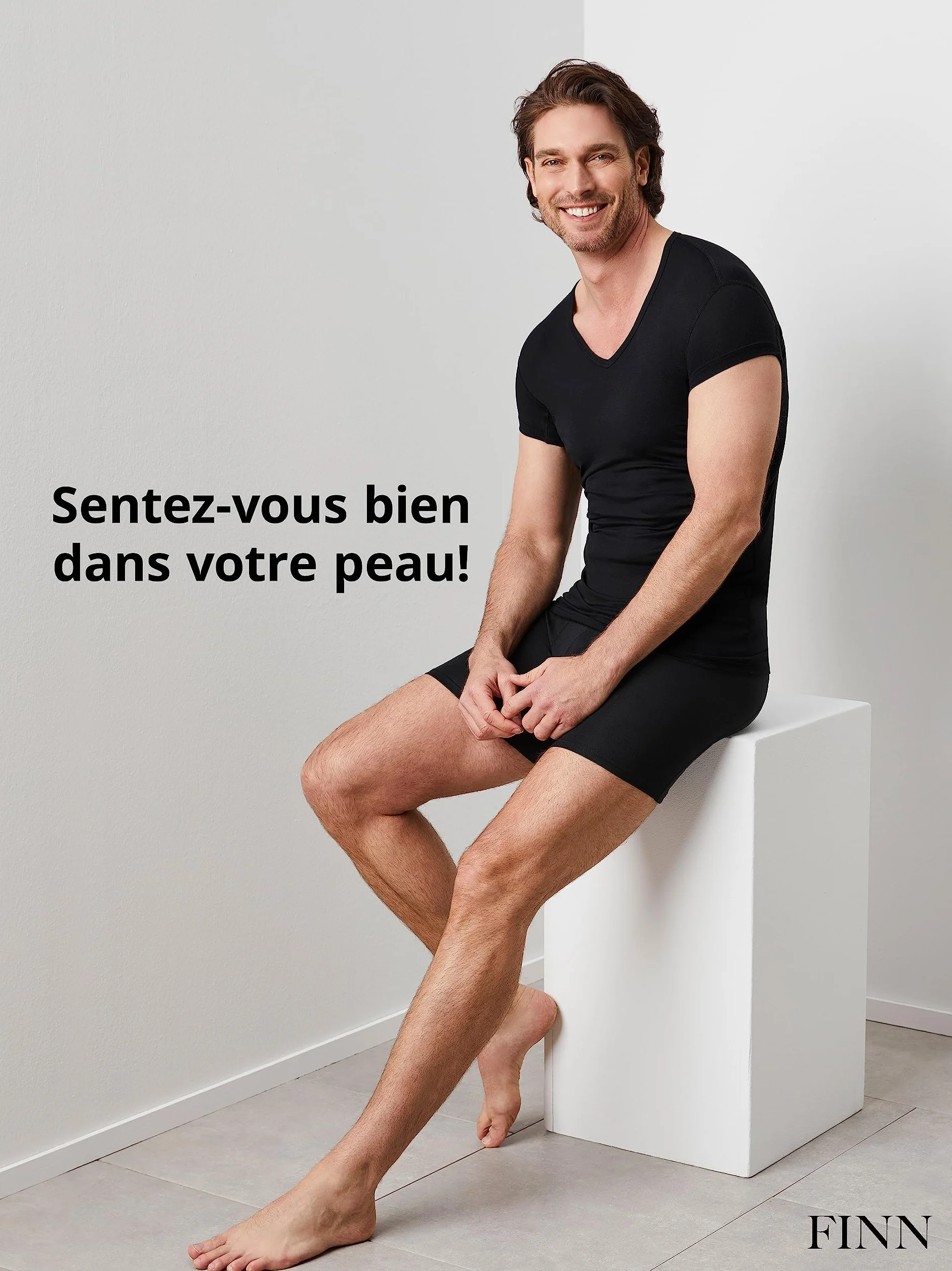 FINN Maillot de Corps Anti-Transpiration Hommes Manches Courtes