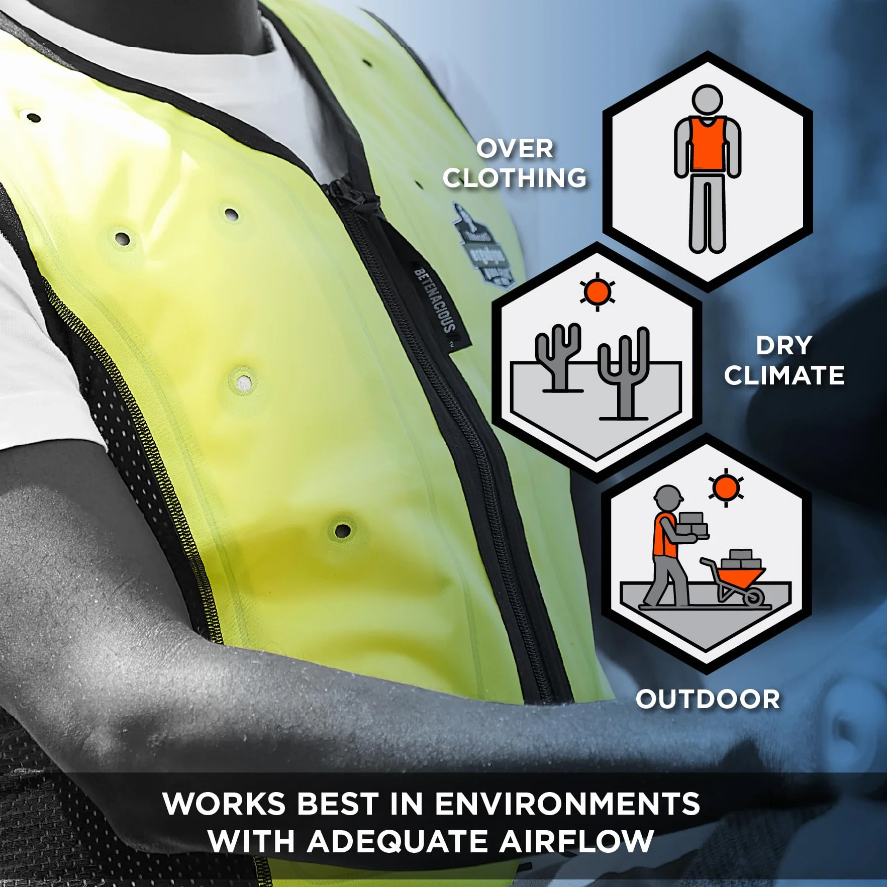 Ergodyne Chill-Its Gilet de Refroidissement 6685 Citron Vert L