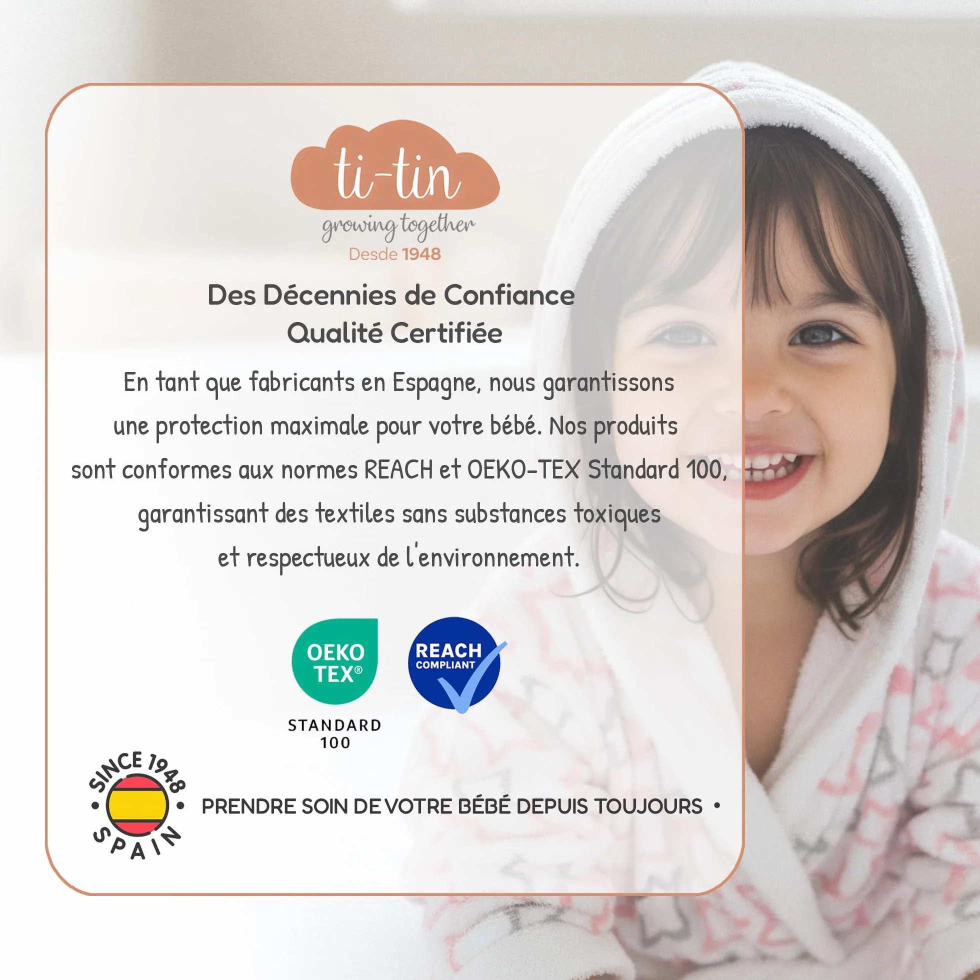 Peignoir de Bain Enfant Coton Éponge Absorbant avec Capuche