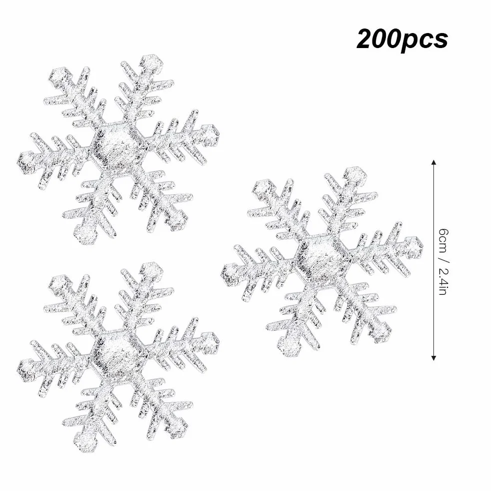 Flocons de Neige Argentés en Tissu Non Tissé pour Décoration de Noël et Mariages d'Hiver