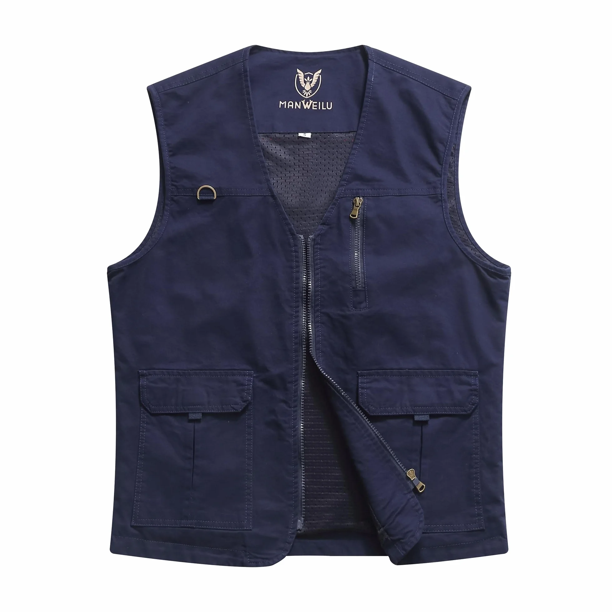 Gilet de Pêche Homme Plein air Sport Sans Manche Veste Léger Respirant Multi-Poche