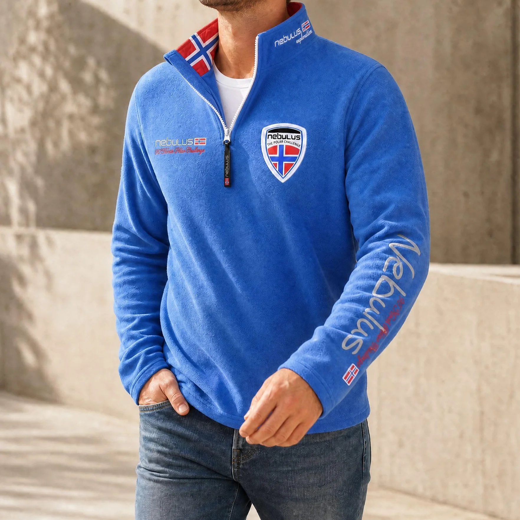 Nebulus SKANDINAVIA Pull polaire chaud homme fermeture éclair intégrale