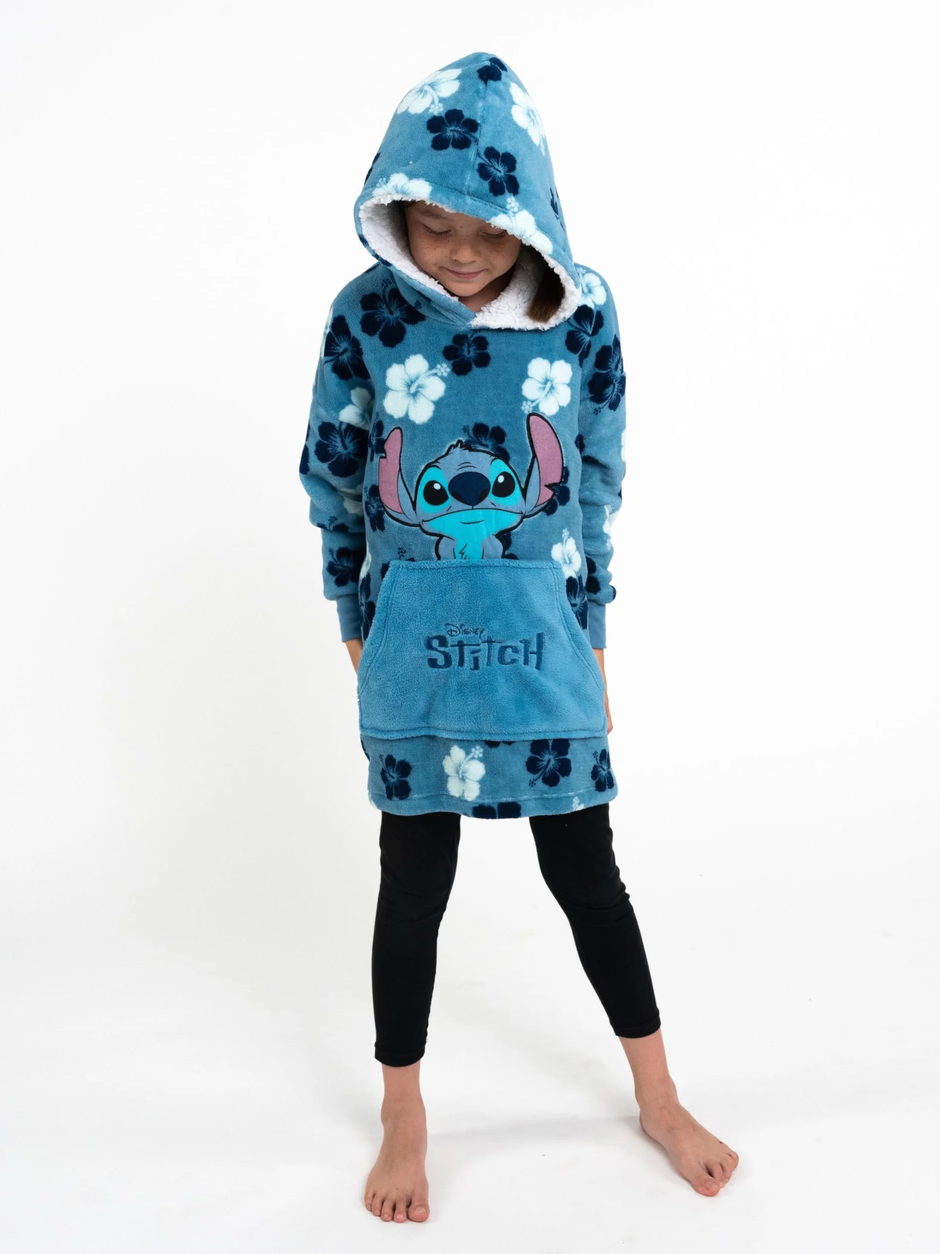 Sweat à Capuche Oversize Disney Lilo & Stitch pour Filles Bleu