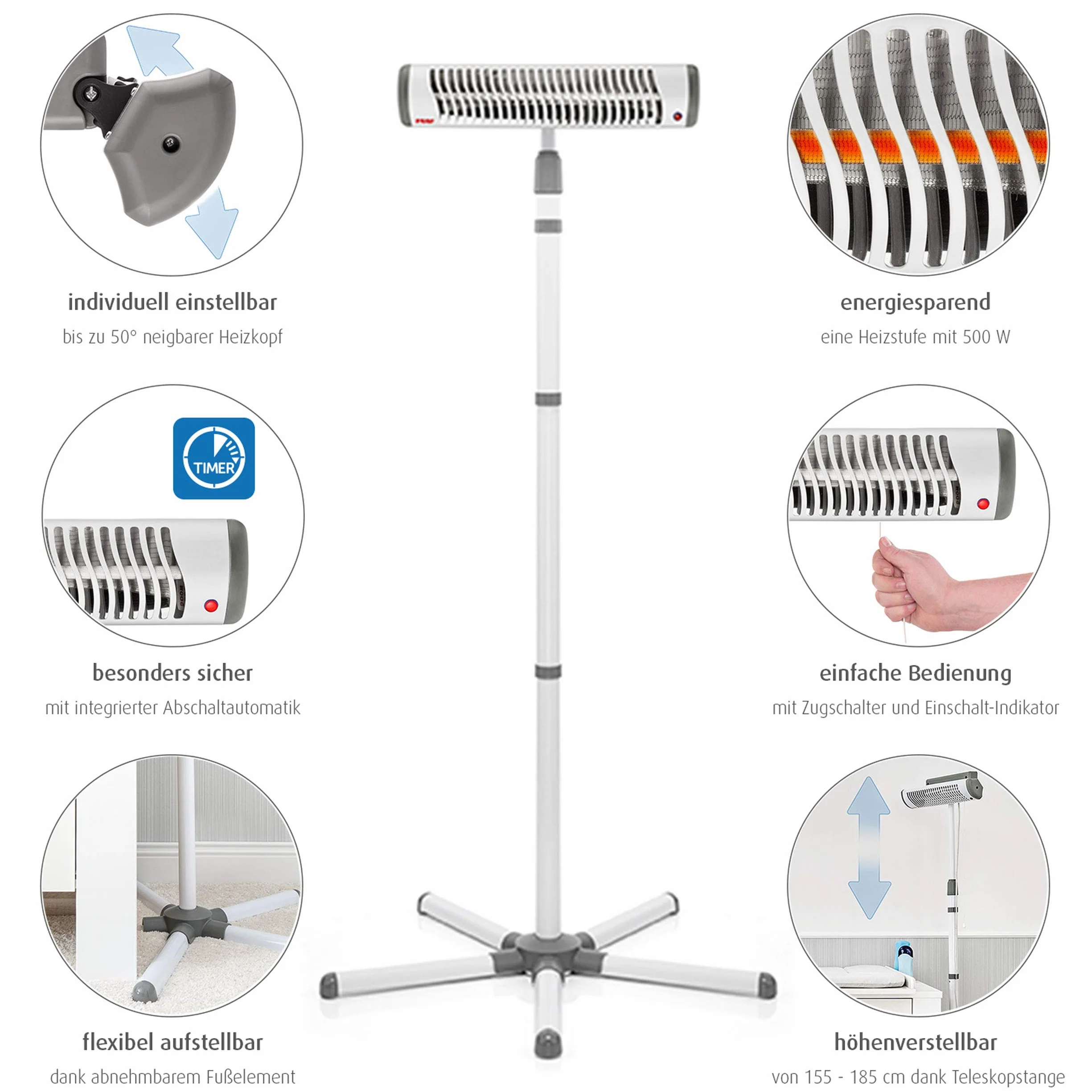 Reer chauffe-table à langer EasyHeat Flex, lampe chauffante bébé 230V/500W blanc