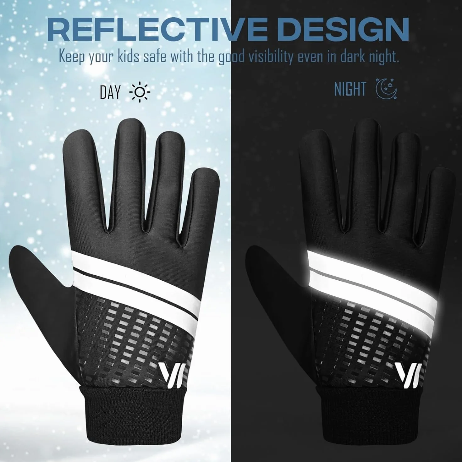 WESTWOOD FOX Gants d'hiver pour enfants mitaines imperméables coupe-vent isolantes thermiques compatibles écrans tactiles