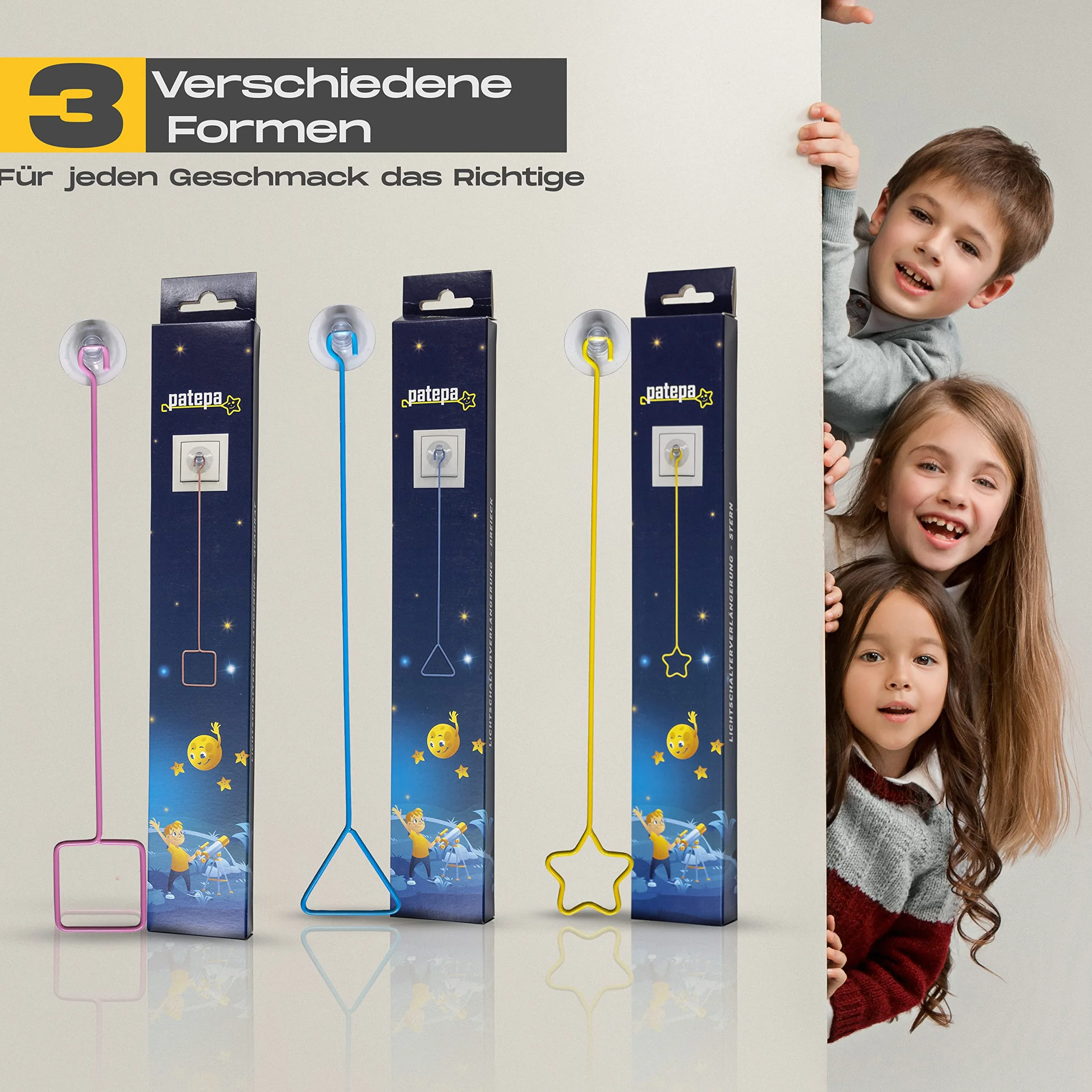 Rallonge interrupteur lumière enfant triangle bleu montage sans outil