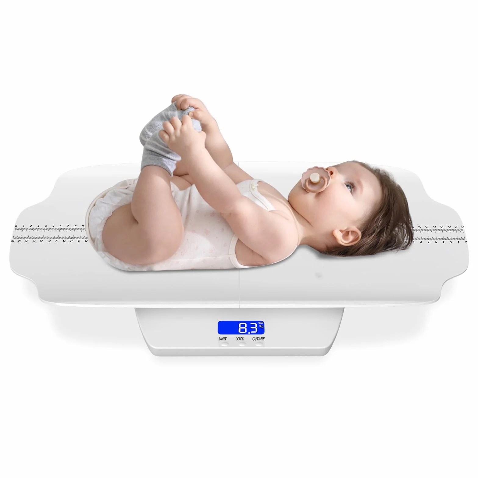 Pèse-bébé avec Plateau Amovible 100 kg Balance Bébé Électrique écran LCD 3 modes de Pesée kg/oz/lb pour Chien Chat