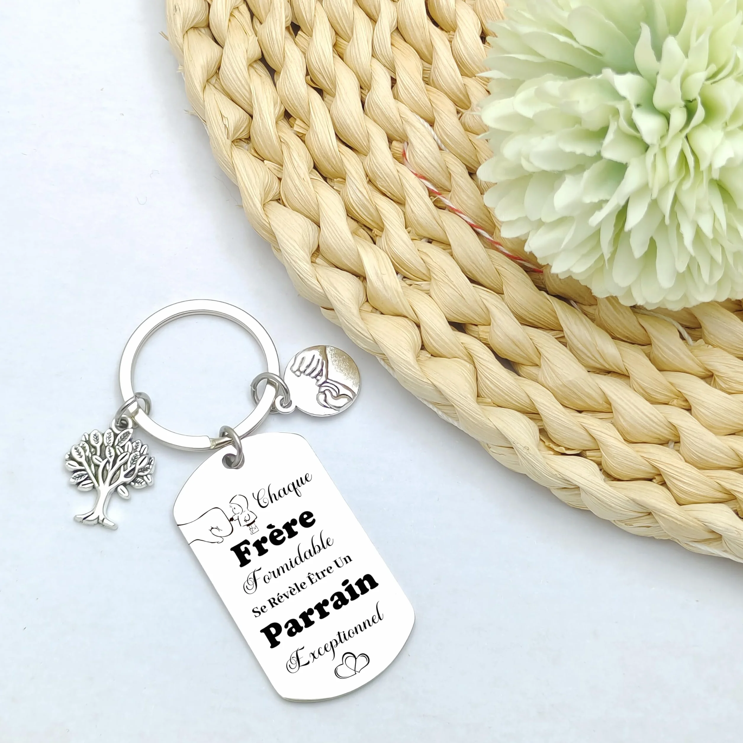 Cadeau Parrain Porteclef Annonce Grossesse Garçon Fille Naissance Bébé Gender Reveal