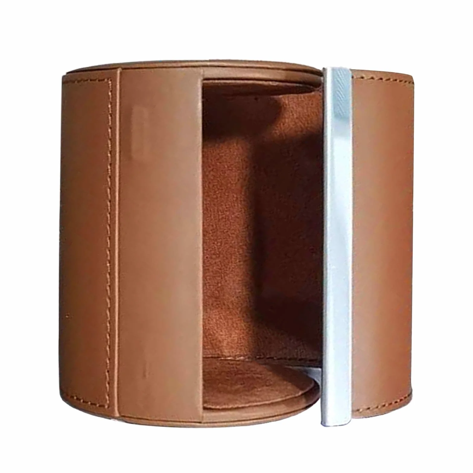Étui à cravate de voyage homme cuir synthétique noir 8,5 x 11 cm