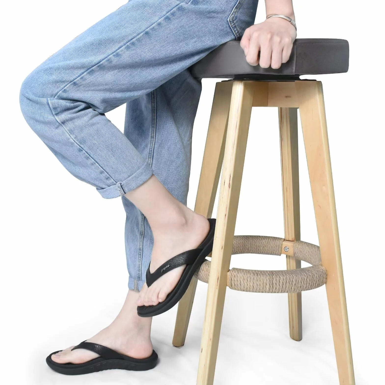 Tongs Femme Orthopédique Cuir Soutien Voûte Plantaire Antidérapante Caoutchouc