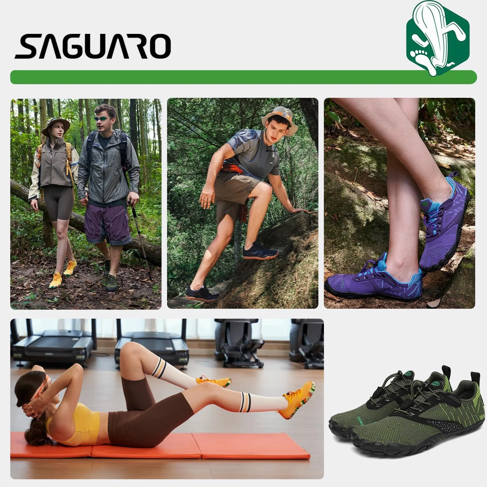 SAGUARO Chaussures de Trail Running Barefoot Homme Femme Minimalistes Antidérapant Aquatiques