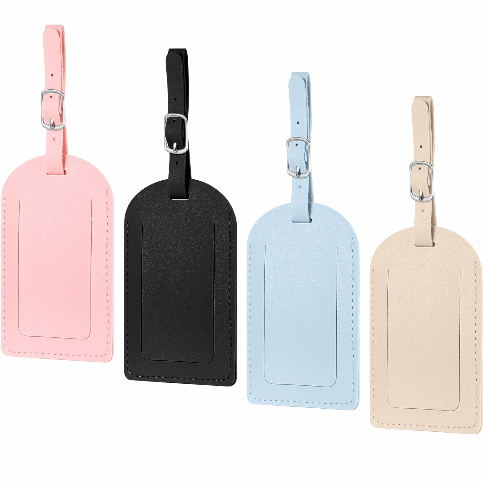 Porte Etiquette Valise Voyage Avion, Etiquettes à Bagage en Cuir avec Protection de Confidentialité et Sangles Réglables