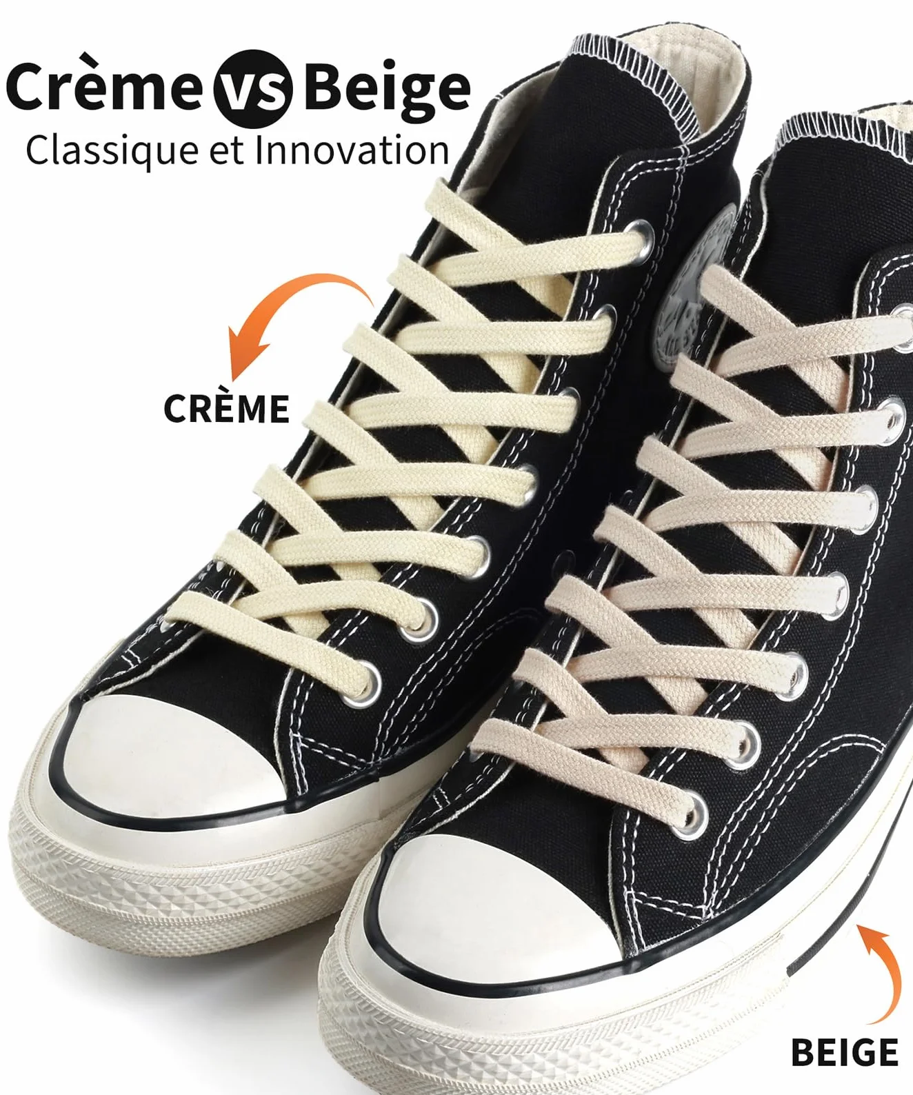 Stepace Lacets Plats Premium 100% Coton 8 mm - Lacet Chaussures de remplacement pour Baskets